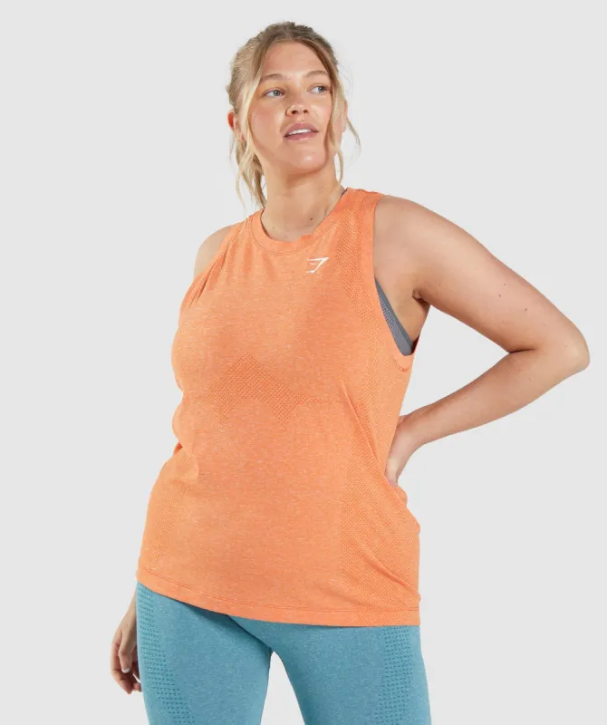 Gymshark Vital Seamless 2.0 Light Tank - Apricot Orange Marl sold by Gymshark