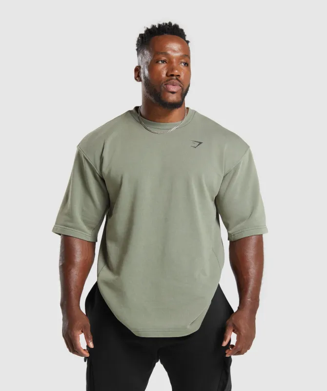 Gymshark Power Washed Short Sleeve Crew - Dusk Green made by Gymshark