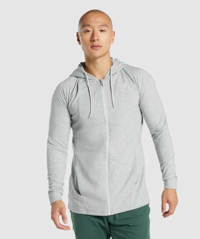 Gymshark Critical Zip Up Hoodie Light Grey Marl Parallel