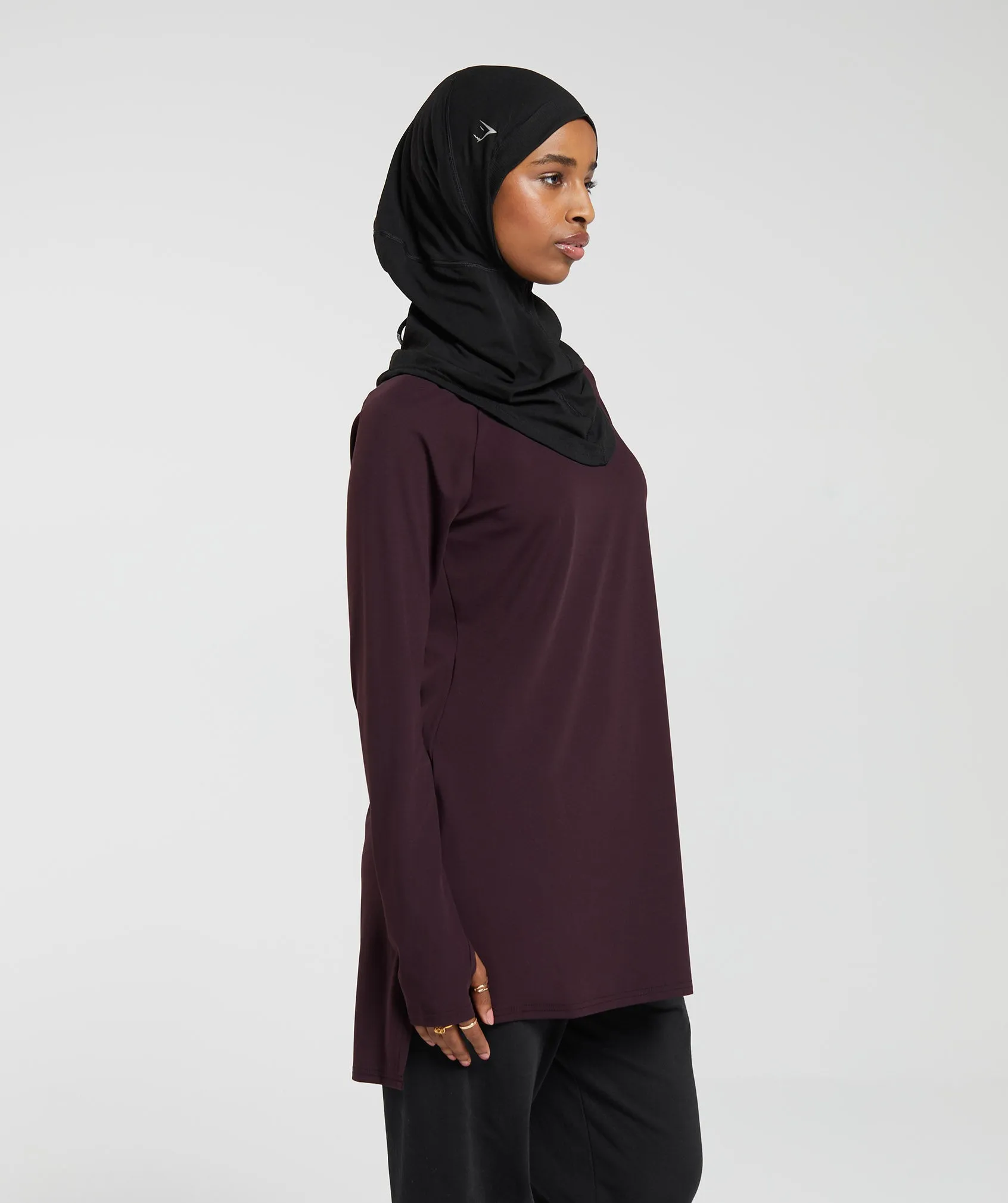 Gymshark Long Line Long Sleeve Top - Plum Brown sold by Gymshark product image thumbnail 3