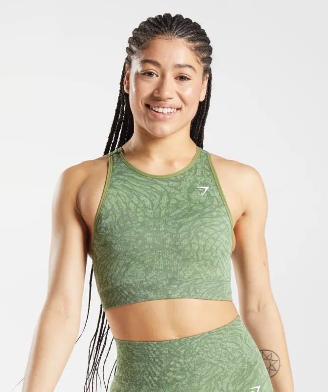 Gymshark Adapt Animal Seamless Sports Bra - Wild | Iguana Green sold by Gymshark