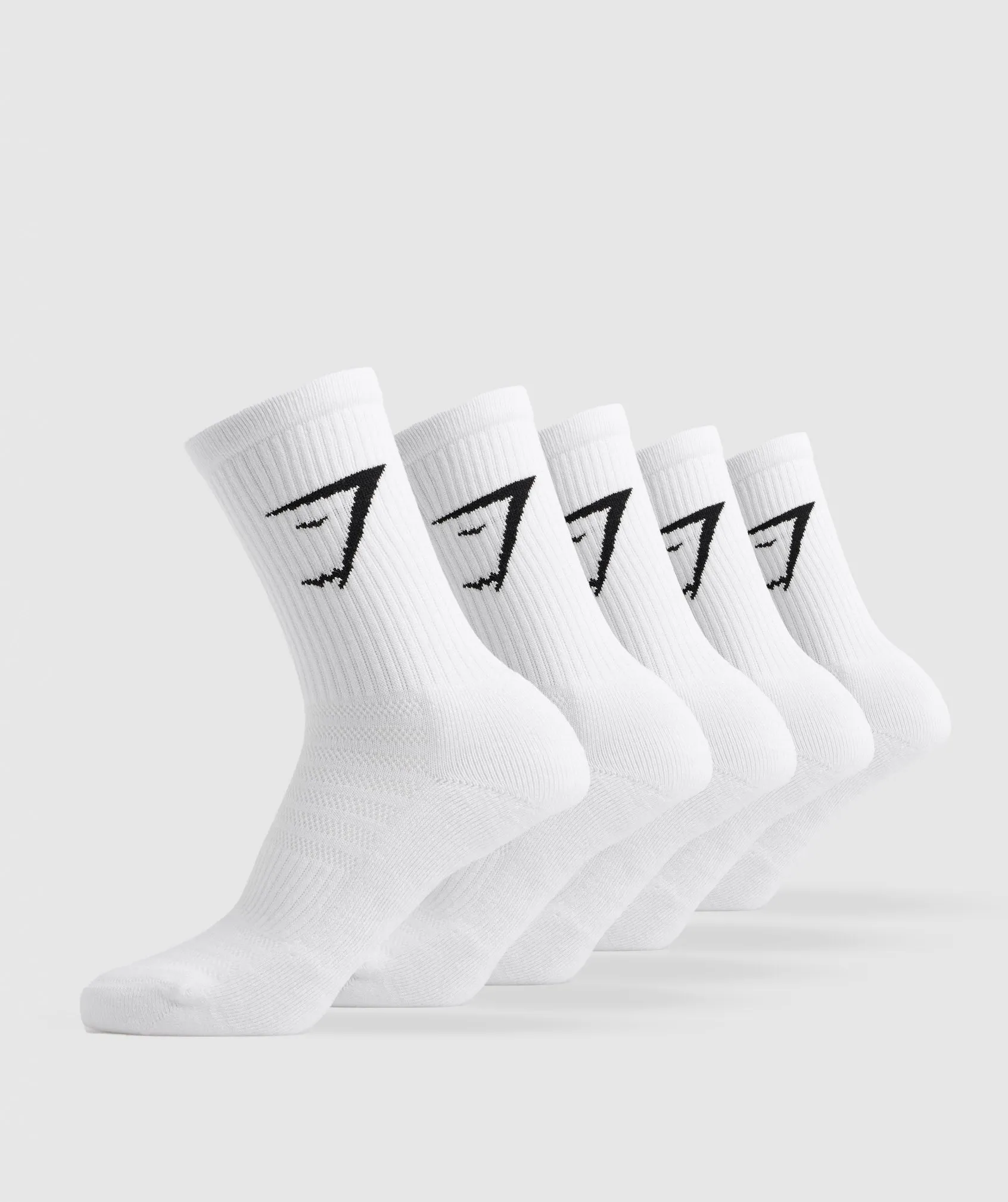 Gymshark Crew Socks 5pk - White sold by Gymshark