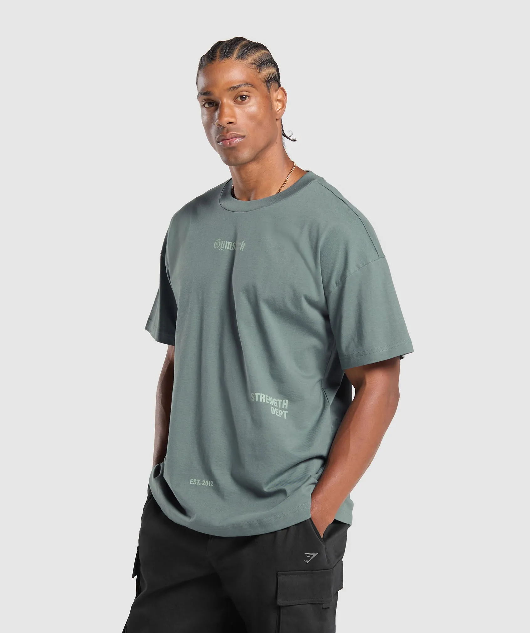 Gymshark Gymshark Strength Dept Graphic T-Shirt - Cargo Teal sold by Gymshark product image thumbnail 3