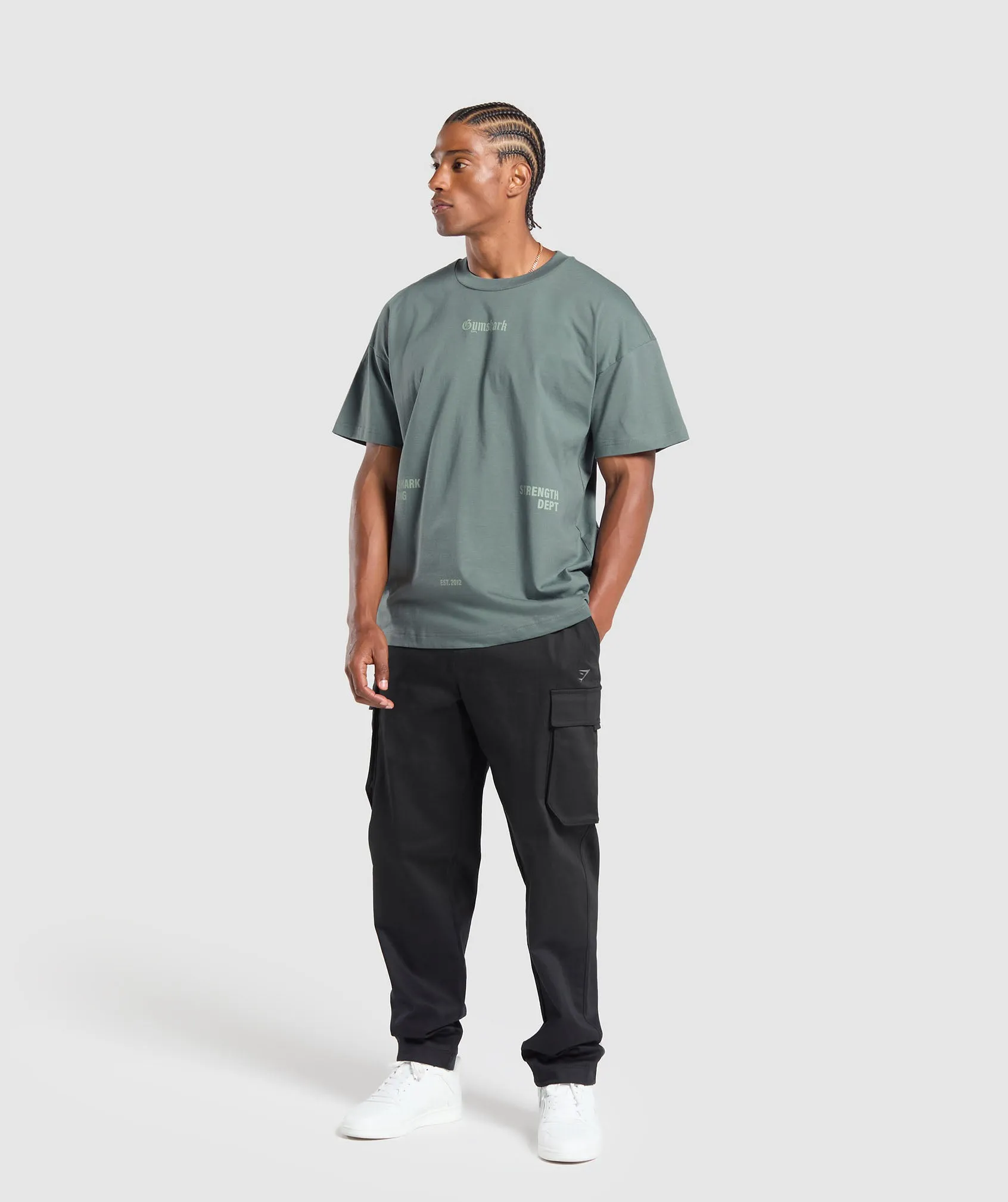 Gymshark Gymshark Strength Dept Graphic T-Shirt - Cargo Teal sold by Gymshark product image thumbnail 4