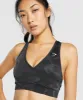 Gymshark Adapt Camo Seamless Sports Bra - Savanna | Black sold by Gymshark