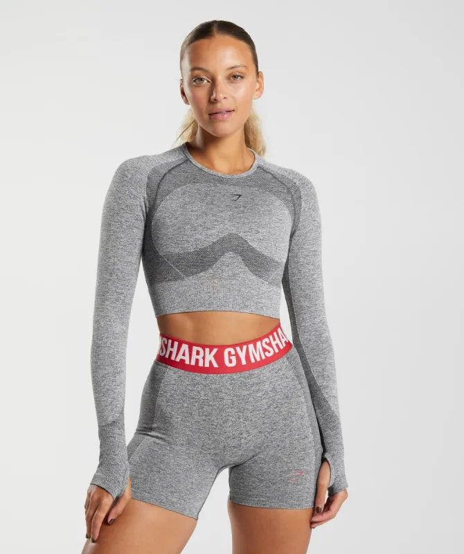 Gymshark Flex Long Sleeve Crop Top - Charcoal Grey Marl sold by Gymshark