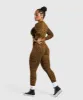 Gymshark Adapt Safari Seamless Long Sleeve Crop Top - Archive Brown/Burnt Yellow sold by Gymshark