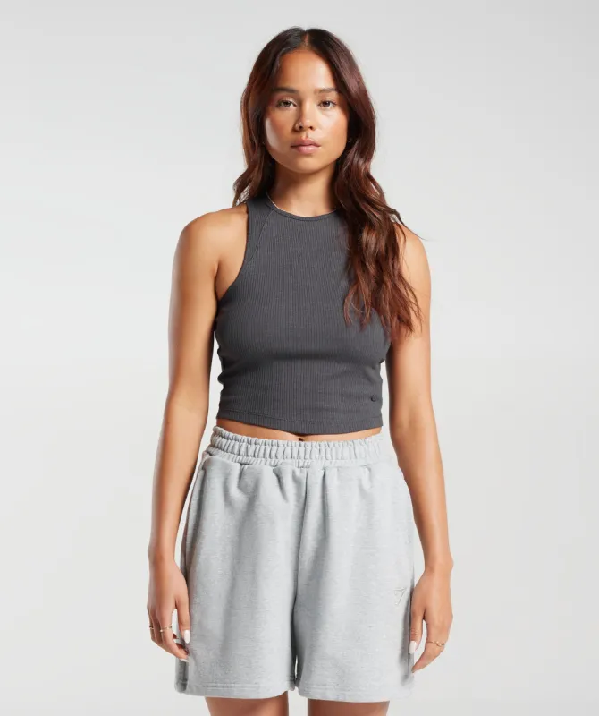 Gymshark Cotton Rib Midi Tank - Onyx Grey sold by Gymshark