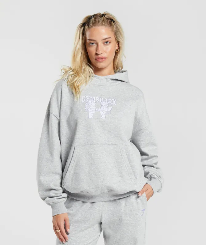 Gymshark Cherub Graphic Hoodie - Light Grey Core Marl sold by Gymshark