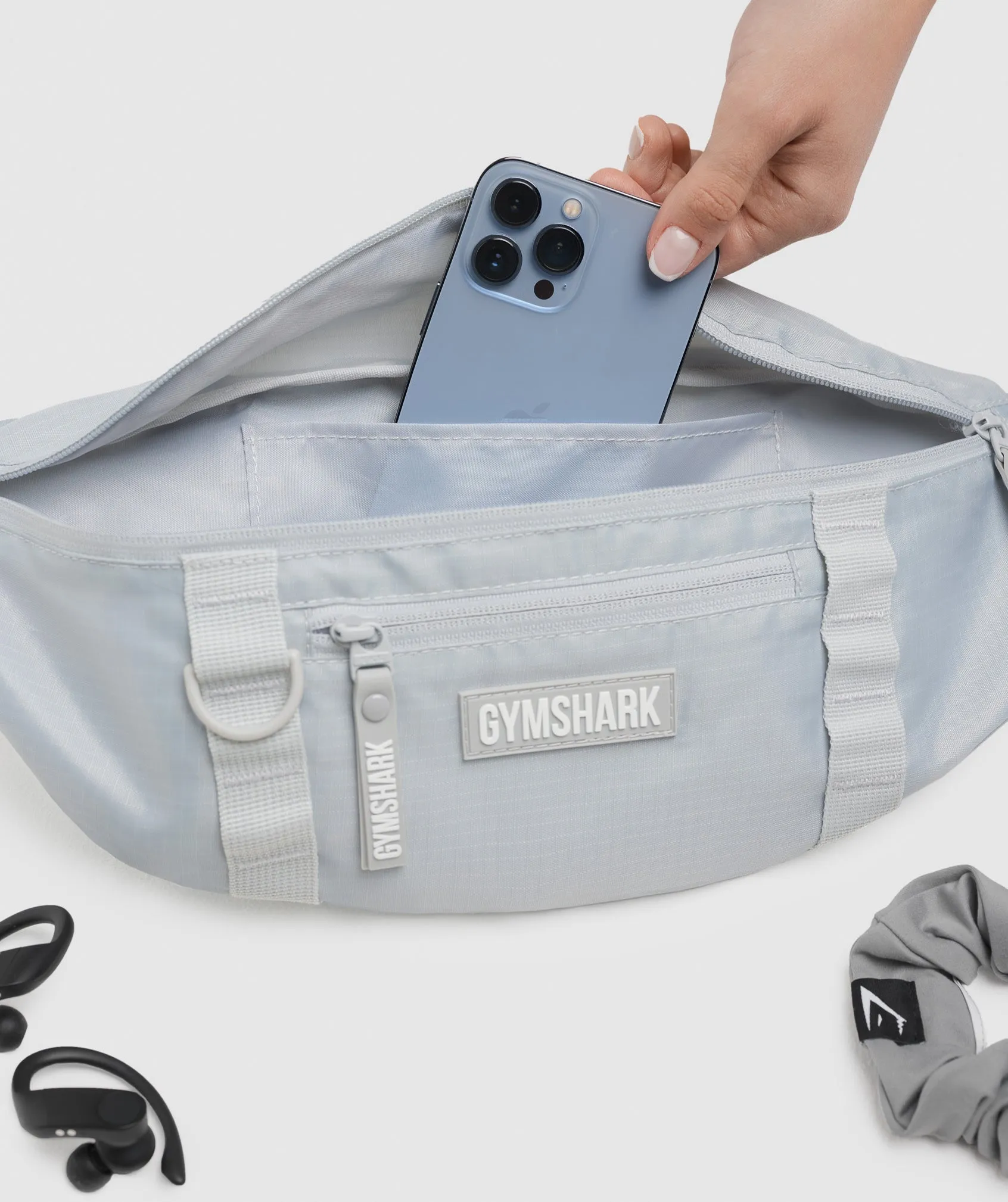Gymshark Sleek Sling Bag - Light Grey sold by Gymshark product image thumbnail 3
