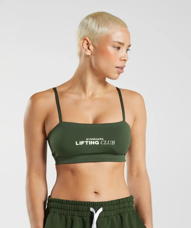 Gymshark Social Club Bandeau - Moss Olive sold by Gymshark