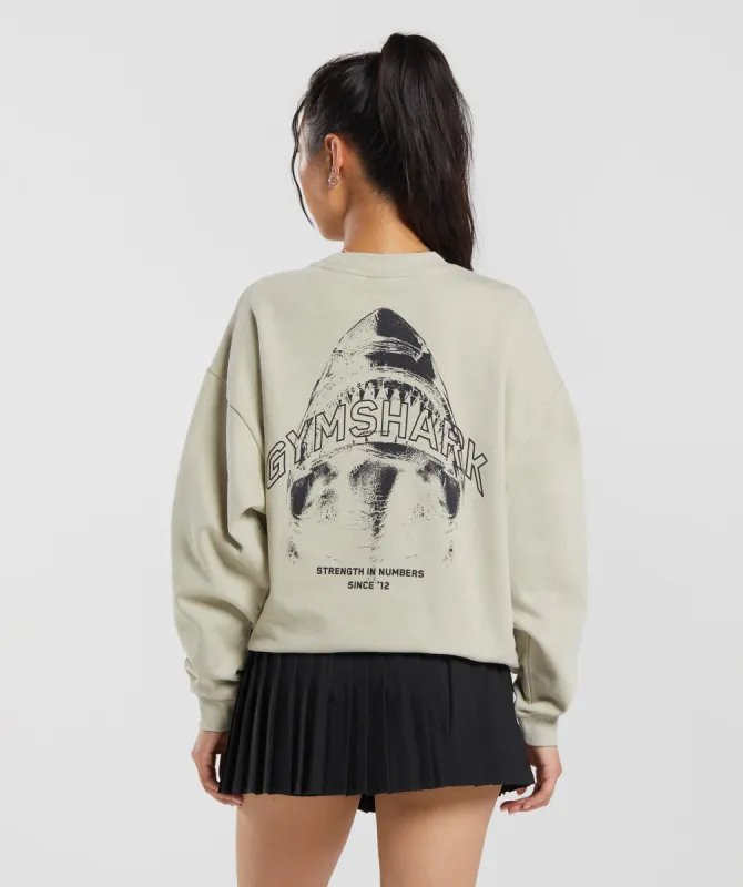 Gymshark Shark Attack Oversized Sweatshirt - Brown sold by Gymshark