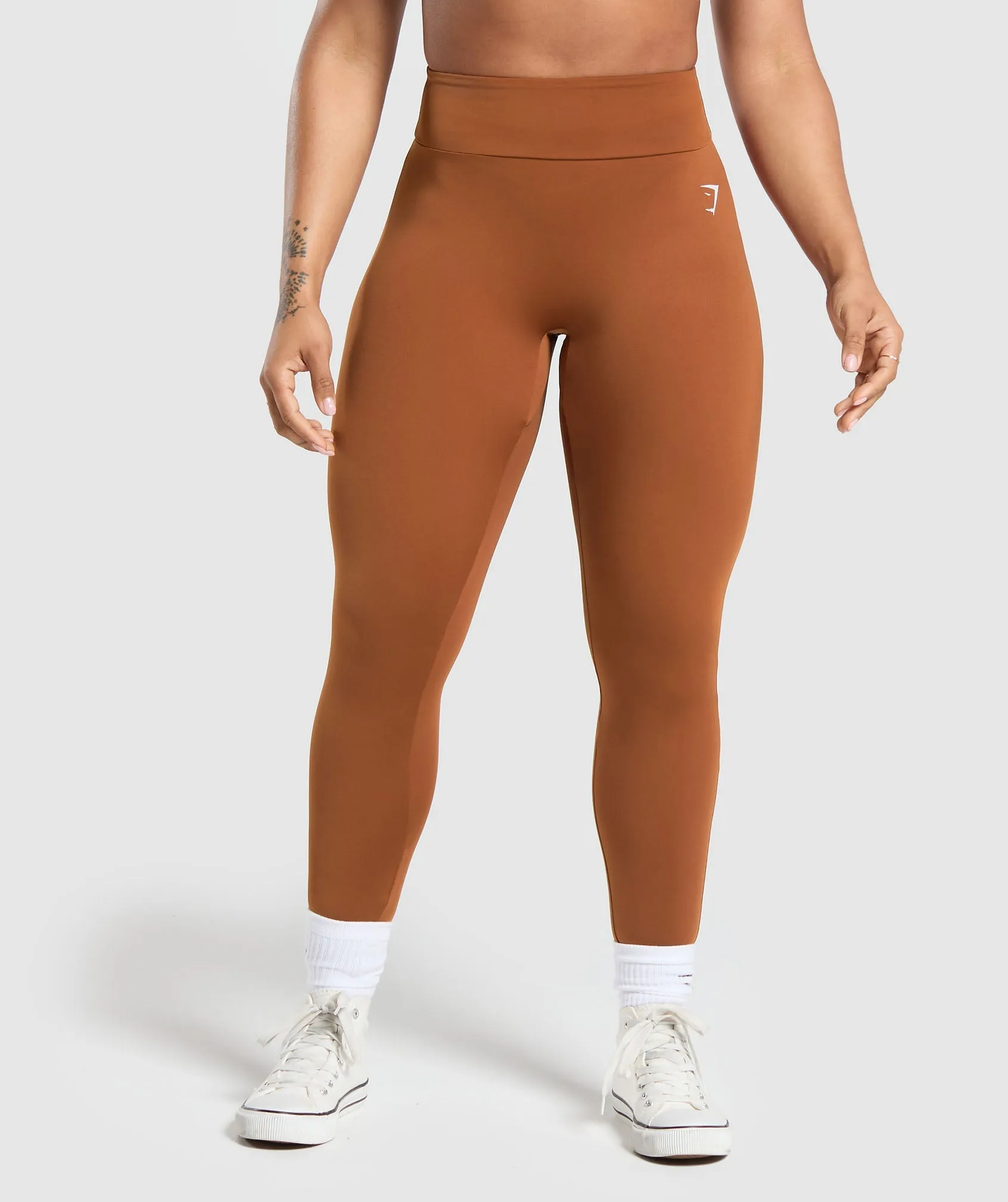 GS Power Short Leggings - Copper Brown sold by Gymshark