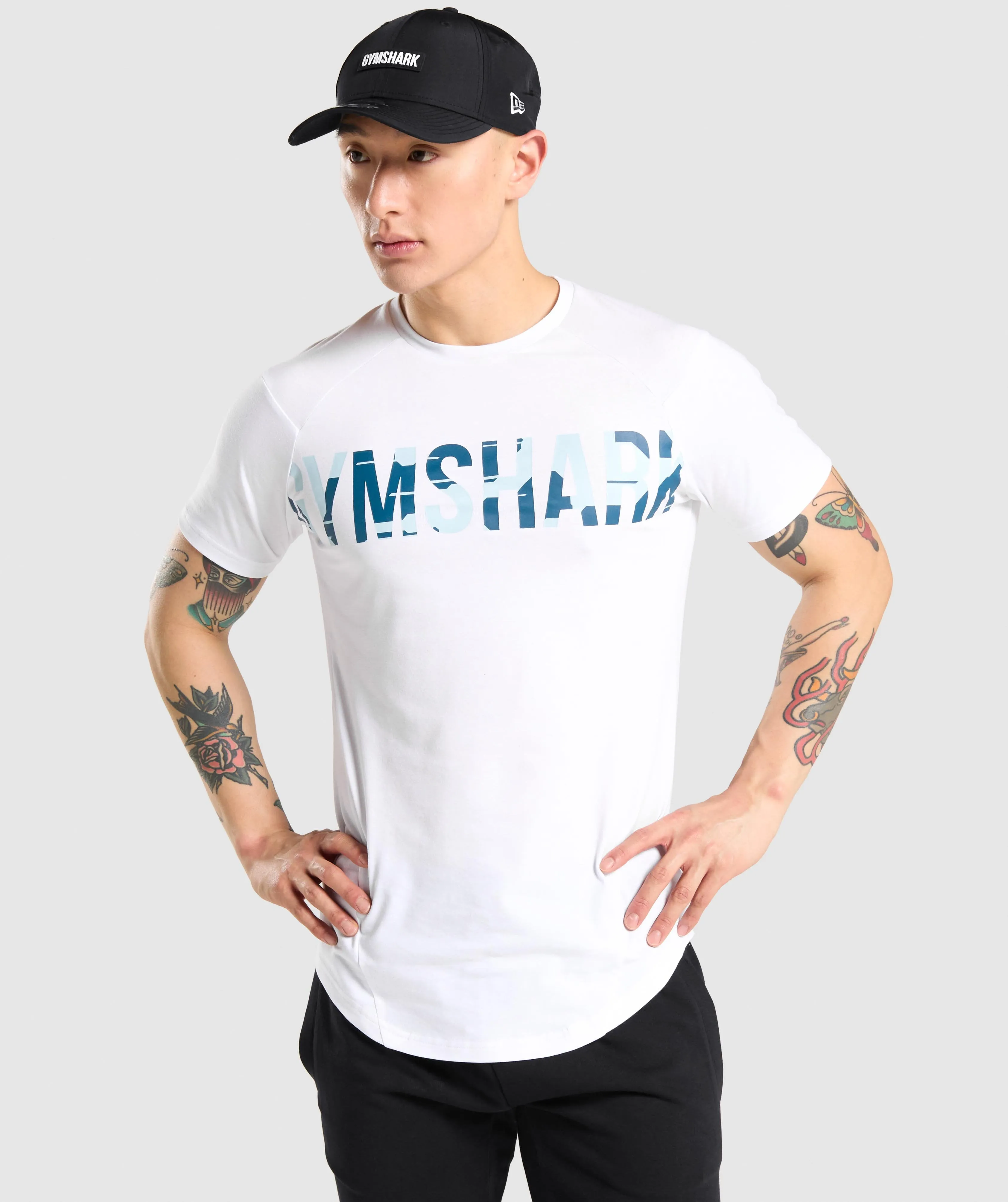 Gymshark Bold T-Shirt - White/Camo sold by Gymshark