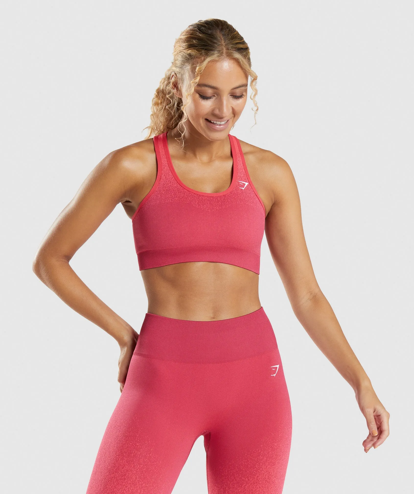Gymshark Adapt Ombre Seamless Sports Bra - Pink/Red sold by Gymshark