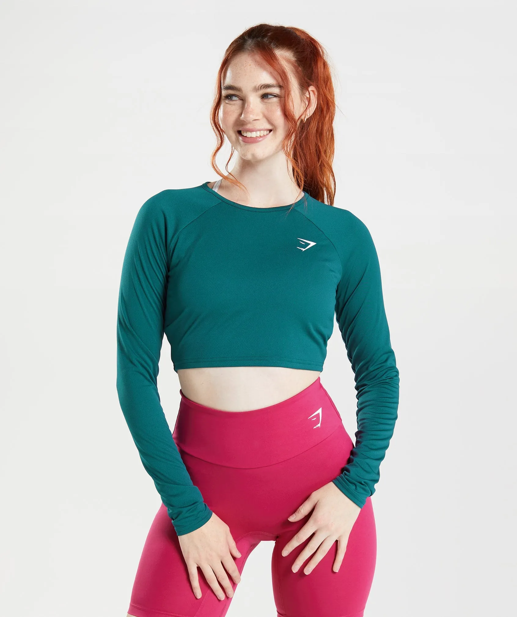 Gymshark Training Long Sleeve Crop Top - Winter Teal sold by Gymshark