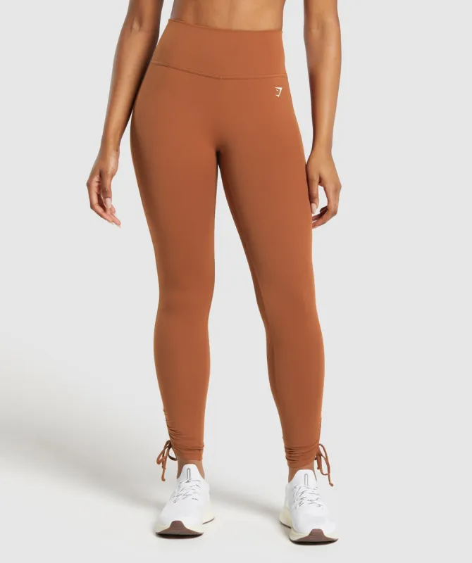 Gymshark Ribbon Ankle Leggings - Copper Brown sold by Gymshark