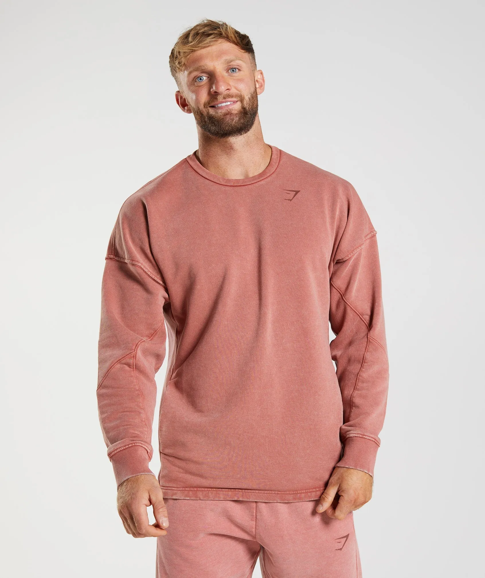Gymshark Power Washed Crew - Rose Brown sold by Gymshark product image thumbnail 2