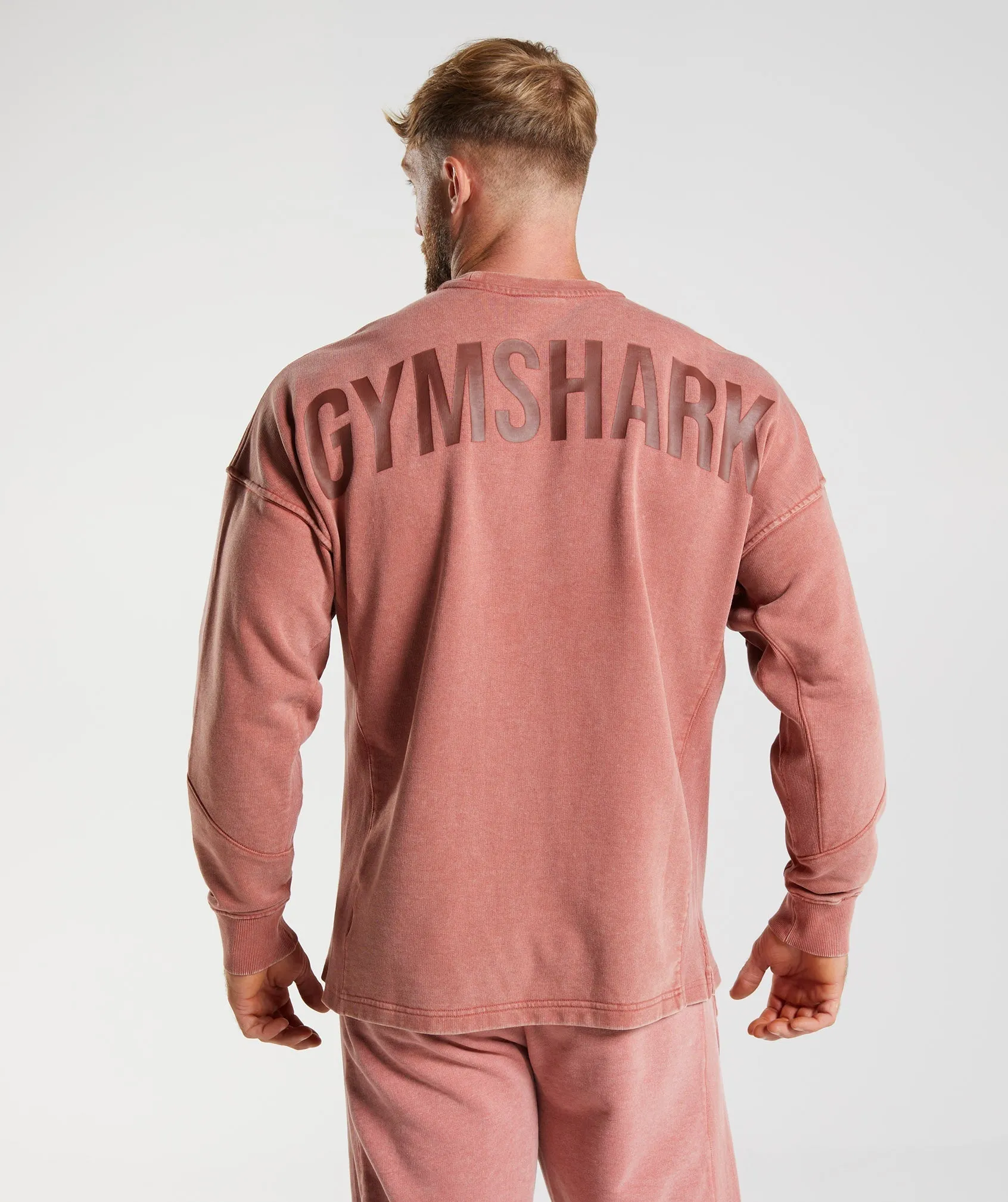 Gymshark Power Washed Crew - Rose Brown sold by Gymshark