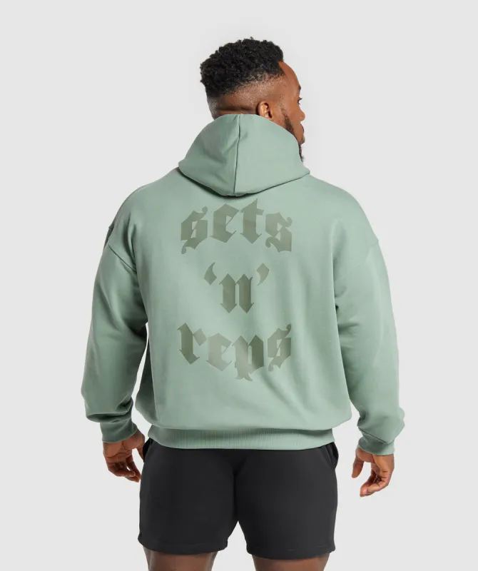 Gymshark Sets N Reps Hoodie - Dollar Green sold by Gymshark