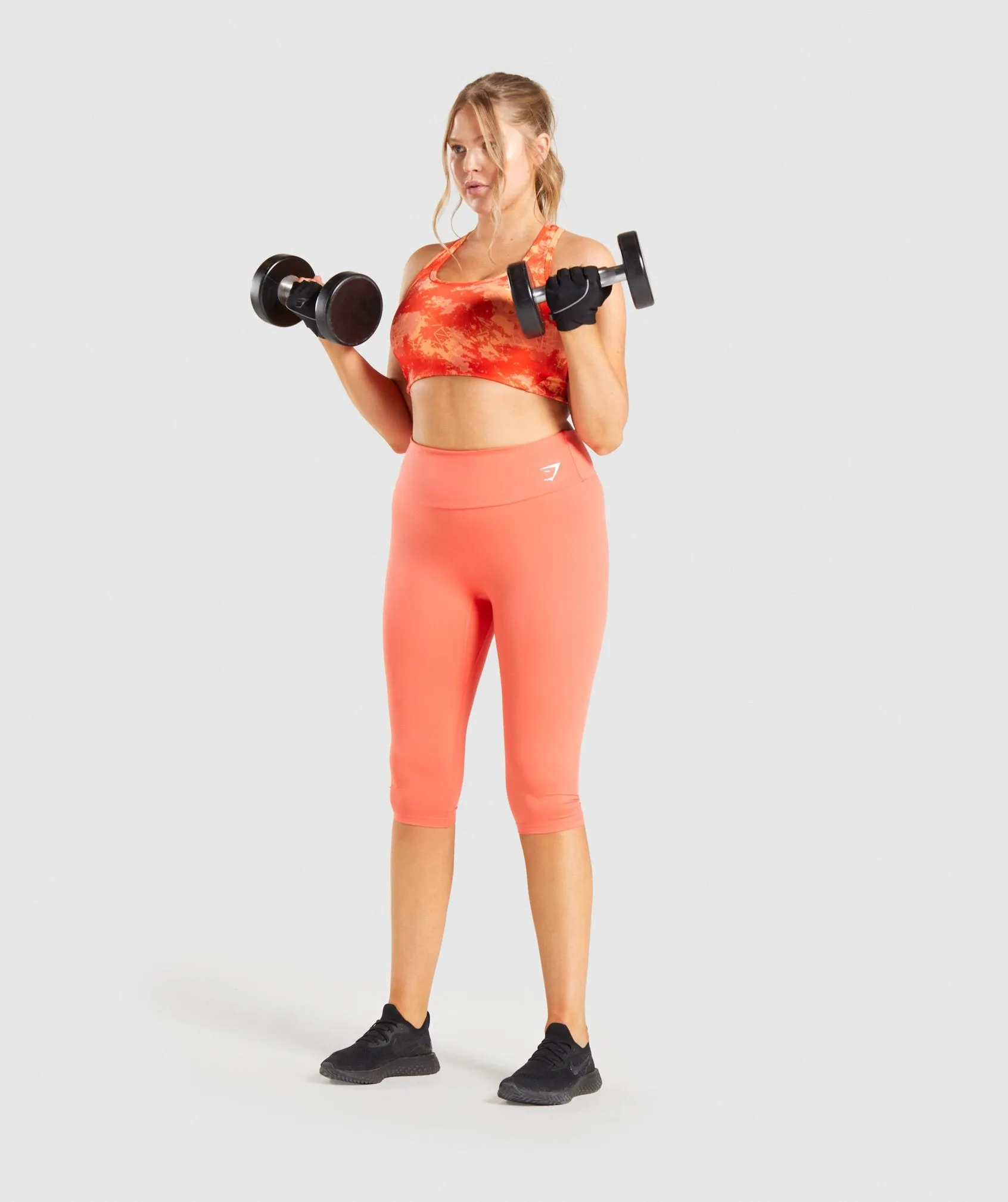 Gymshark Essential Racer Back Sports Bra - Orange Camo Print sold by Gymshark product image thumbnail 4