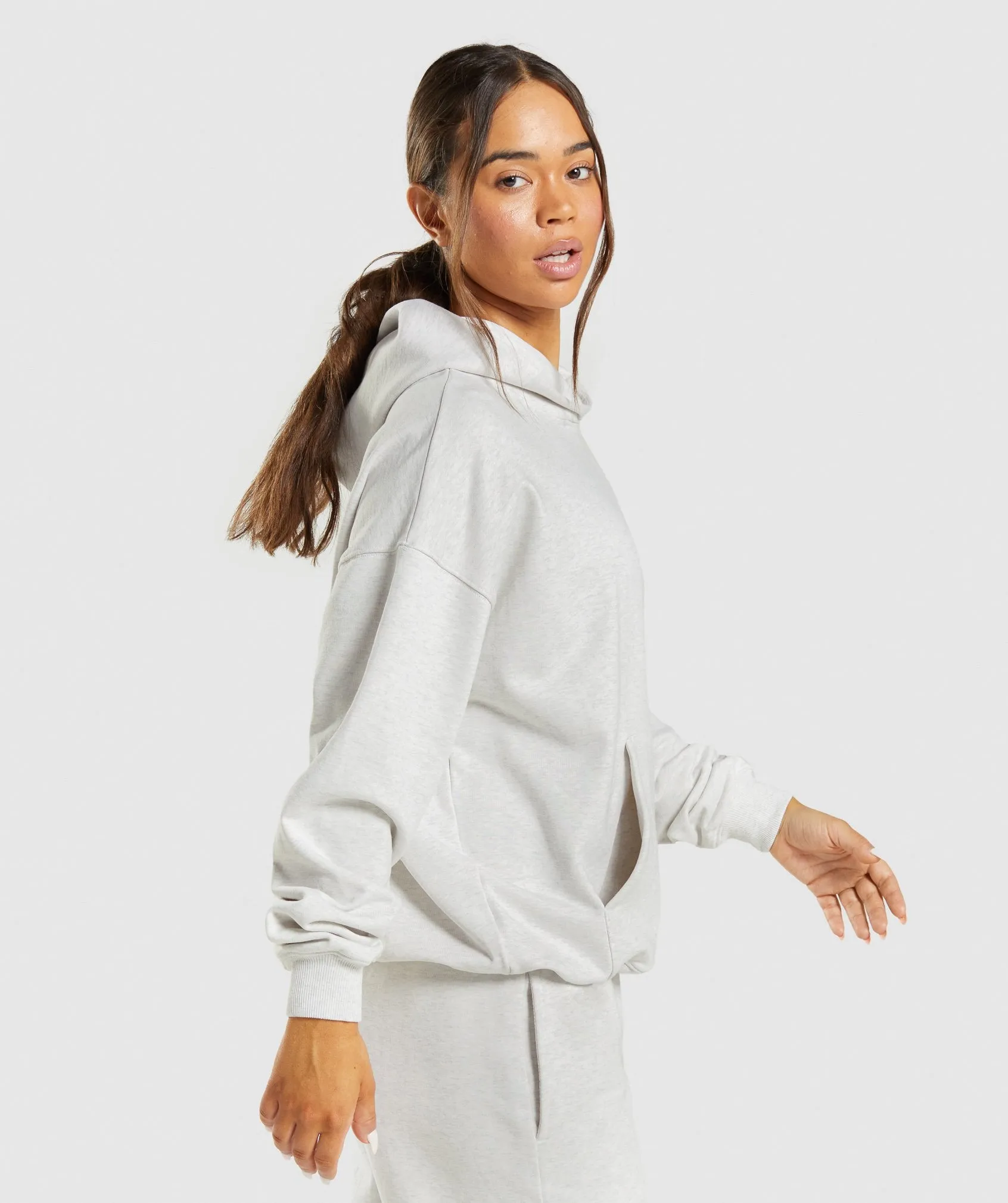 Gymshark Rest Day Sweats Hoodie - White Marl sold by Gymshark product image thumbnail 3