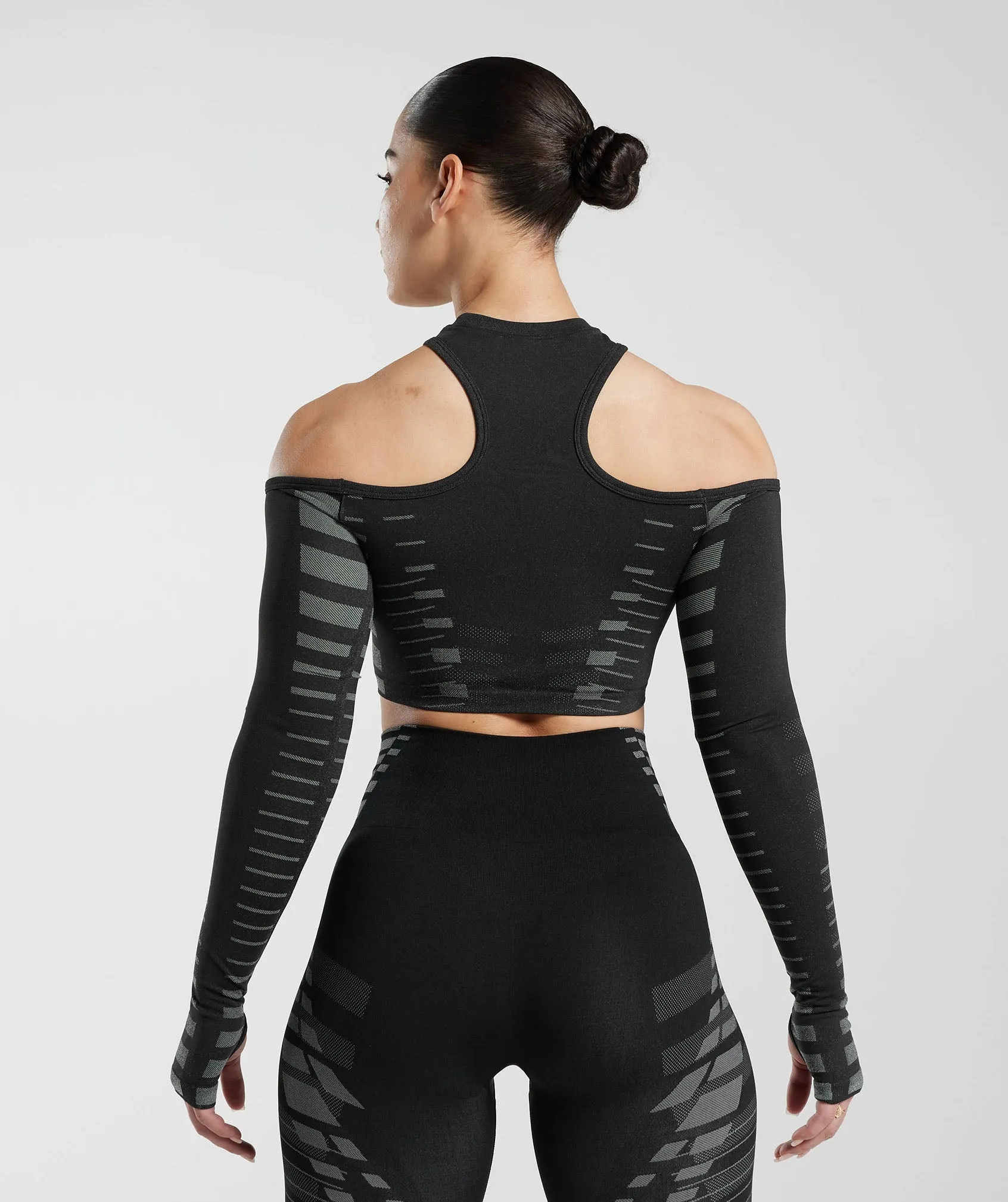 Gymshark Apex Limit Crop Top - Black/Light Grey sold by Gymshark product image thumbnail 2