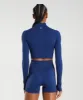 Gymshark Vital Seamless 2.0 High Neck Midi Top - Stellar Blue Marl sold by Gymshark