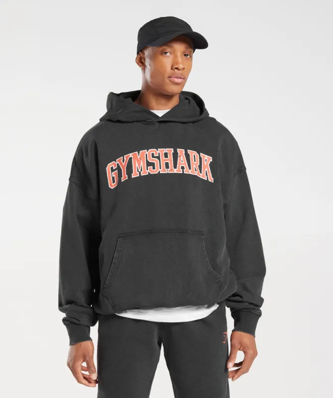 Gymshark Collegiate Hoodie - Black/Acid Wash sold by Gymshark