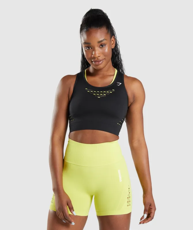Gymshark Energy Seamless Crop Top - Black sold by Gymshark