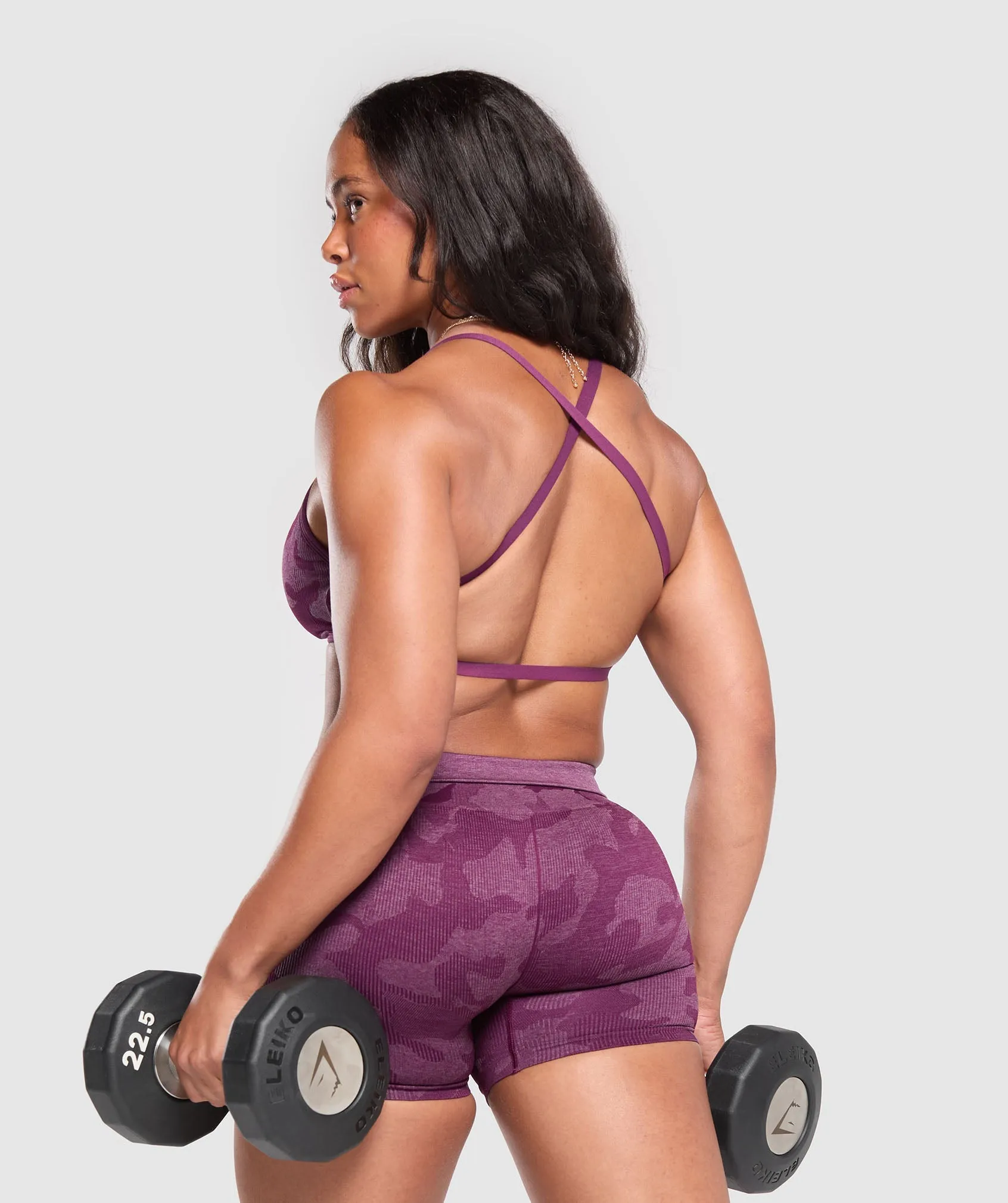 Gymshark Adapt Camo Cross Back Sports Bra - Magenta Purple/ Soft Purple sold by Gymshark product image thumbnail 5