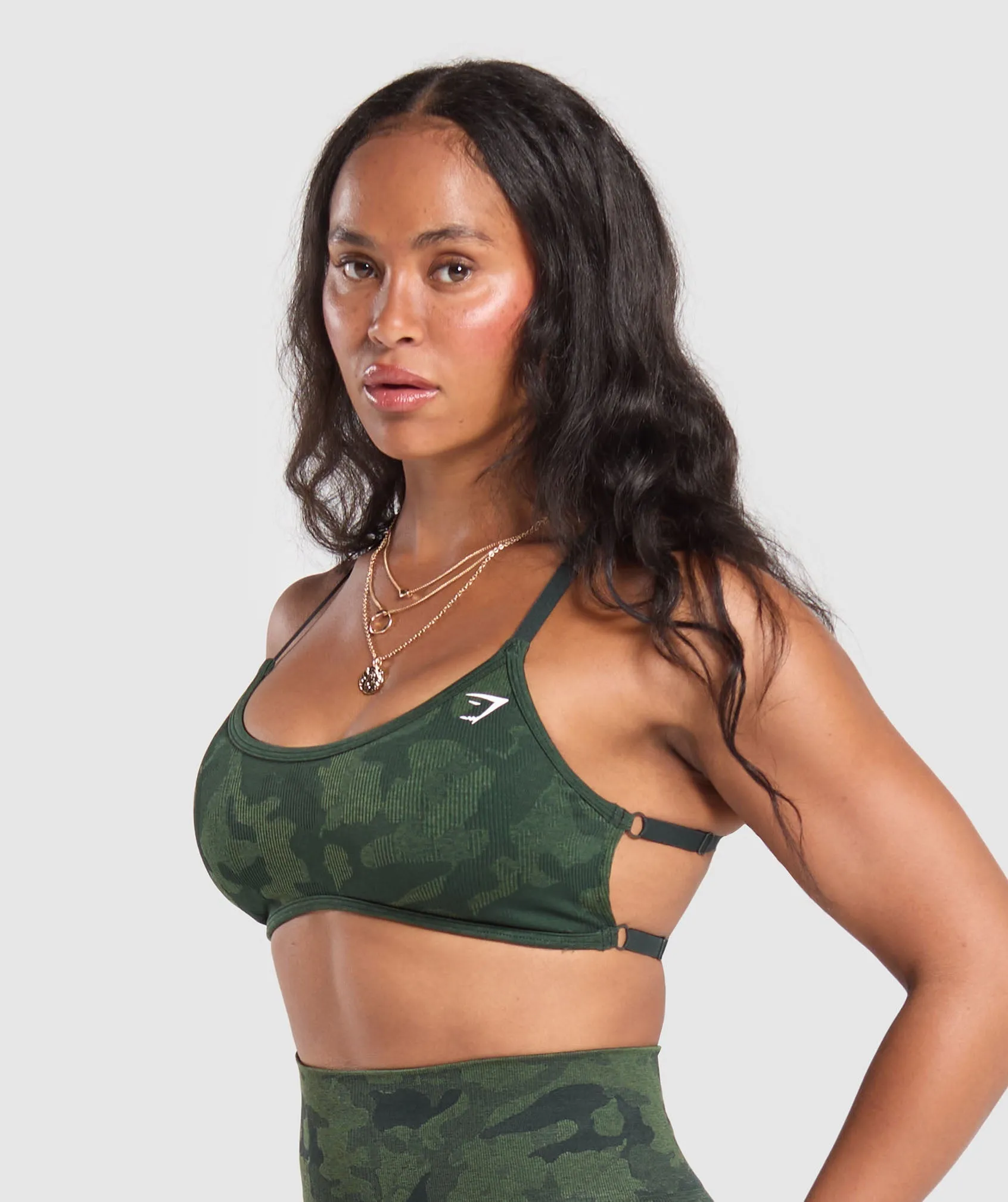 Gymshark Adapt Camo Cross Back Sports Bra - Victory Green/ Force Green sold by Gymshark product image thumbnail 3