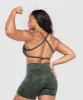 Gymshark Adapt Camo Cross Back Sports Bra - Victory Green/ Force Green sold by Gymshark