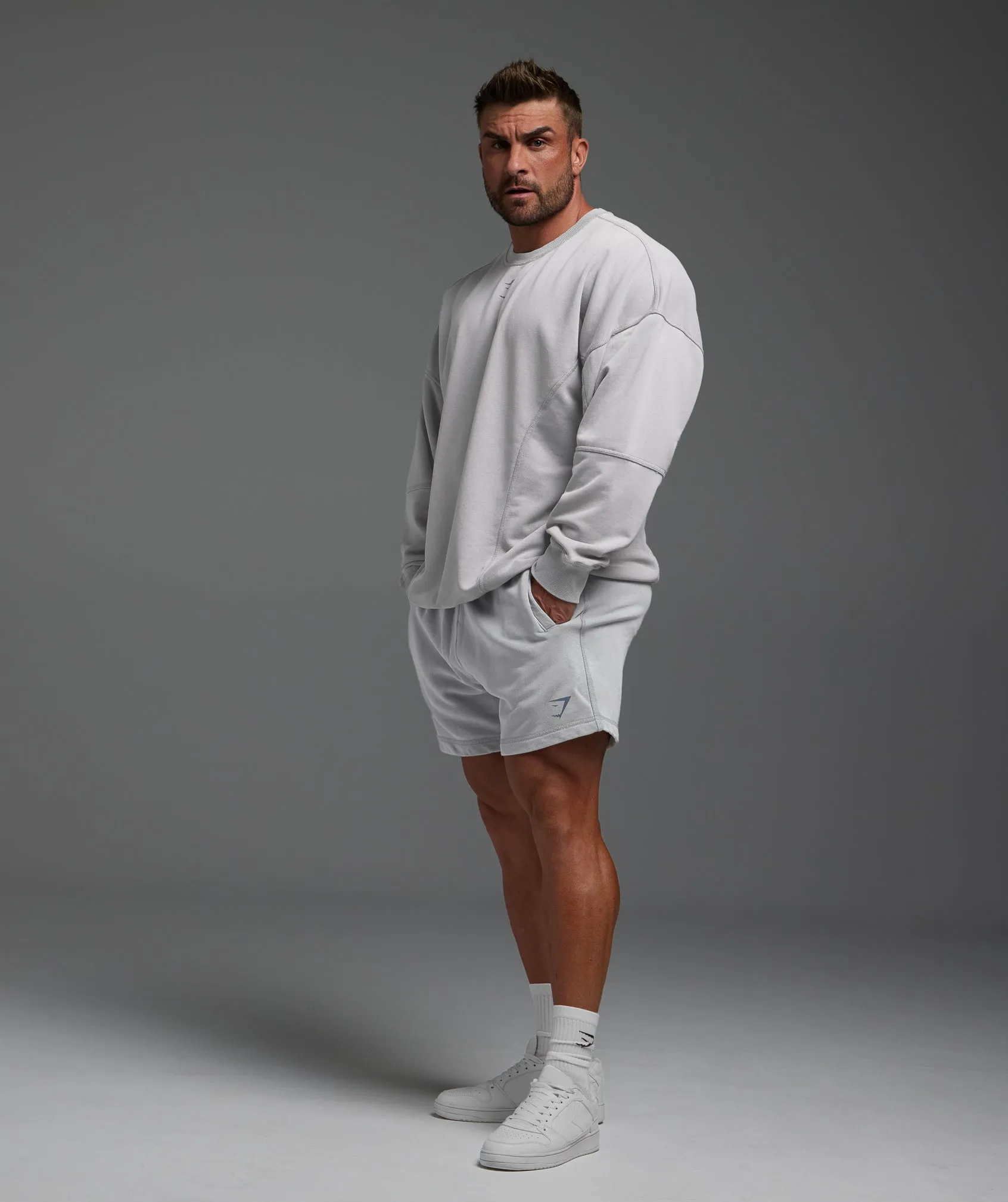 Gymshark Heritage Washed Crew - Denim Grey sold by Gymshark