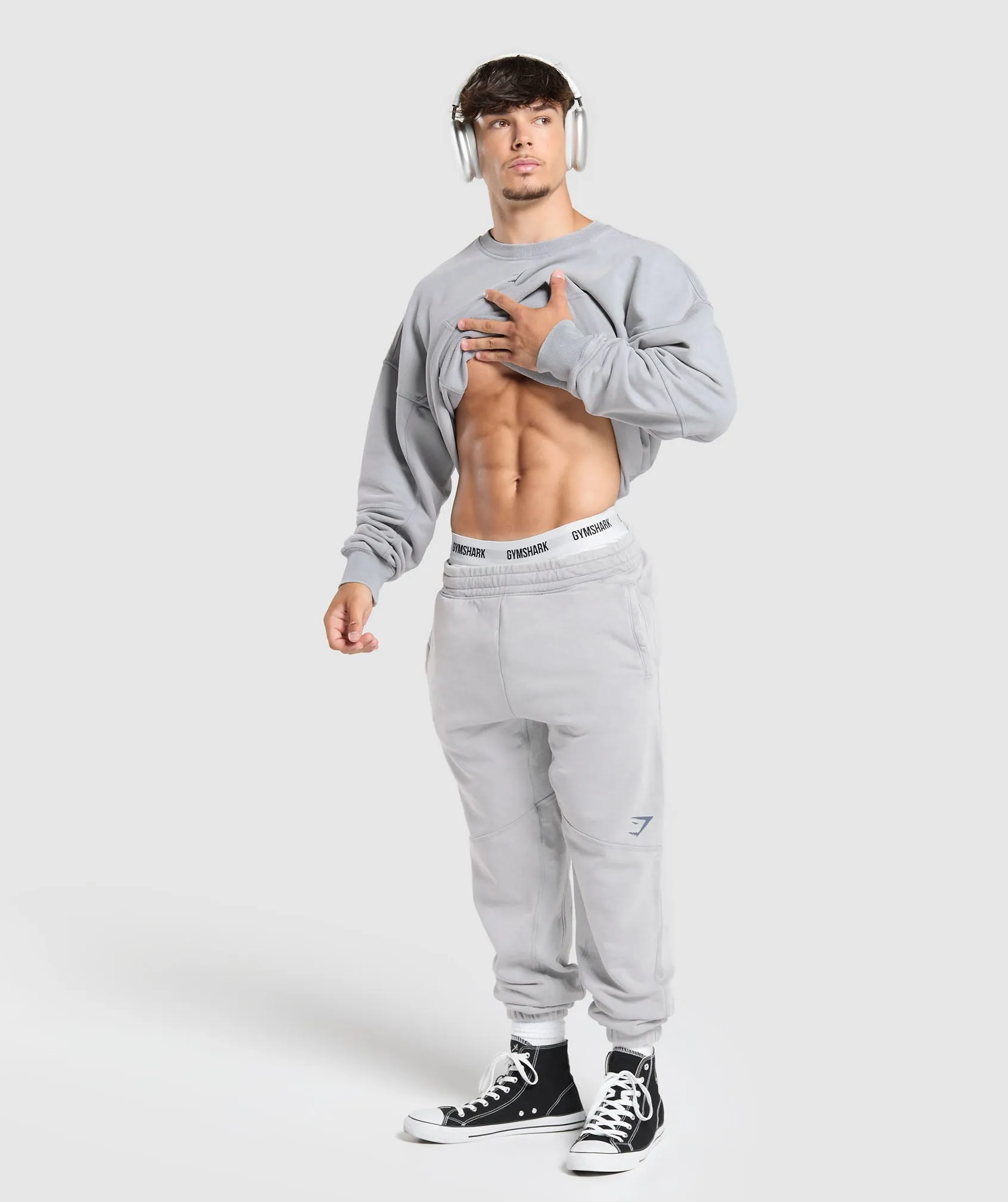 Gymshark Heritage Washed Crew - Denim Grey sold by Gymshark product image thumbnail 5