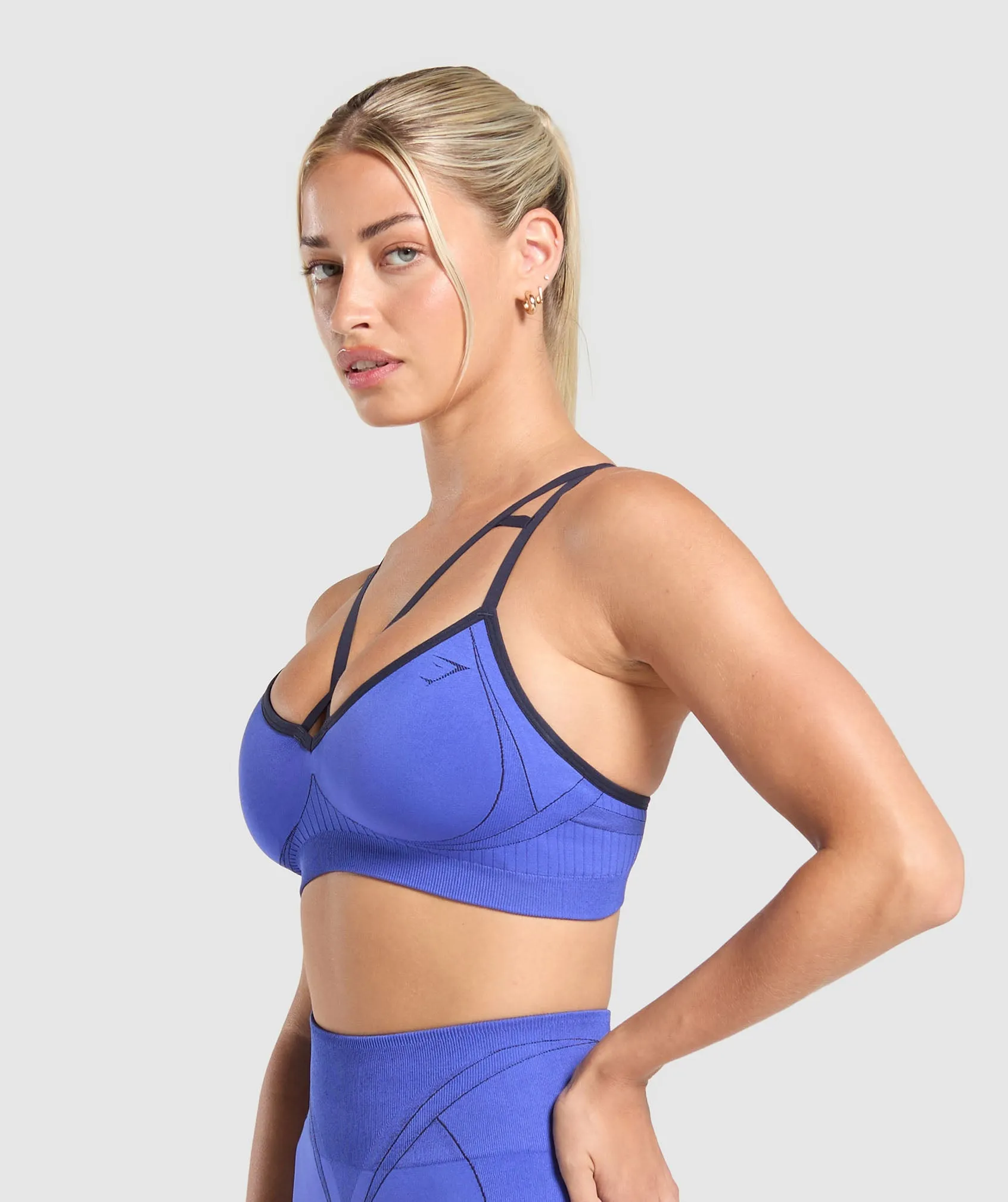 Gymshark Apex Contrast Sports Bra - Force Blue/Heavy Blue sold by Gymshark product image thumbnail 3