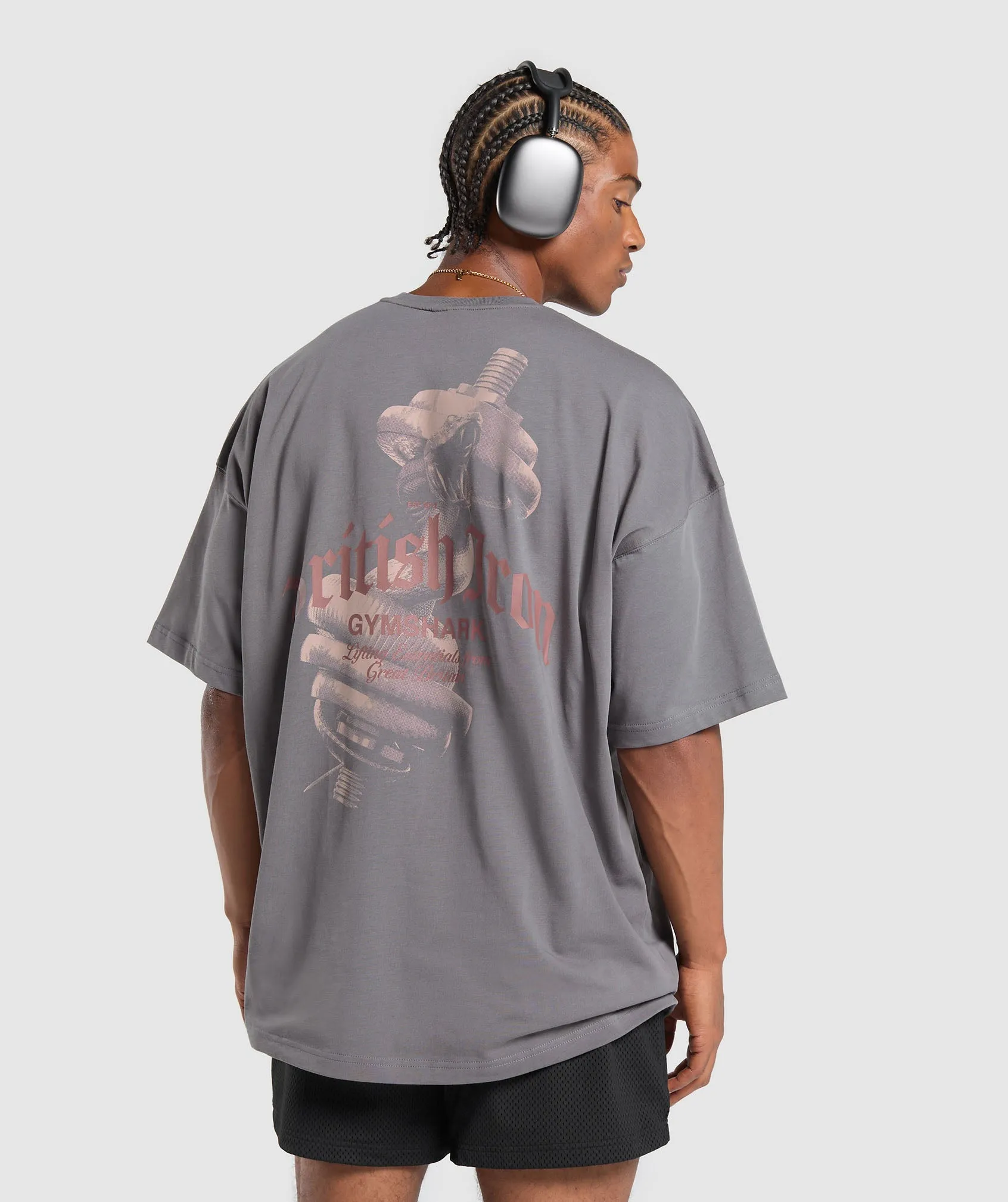 Gymshark British Iron T-Shirt - Brushed Grey sold by Gymshark product image thumbnail 5