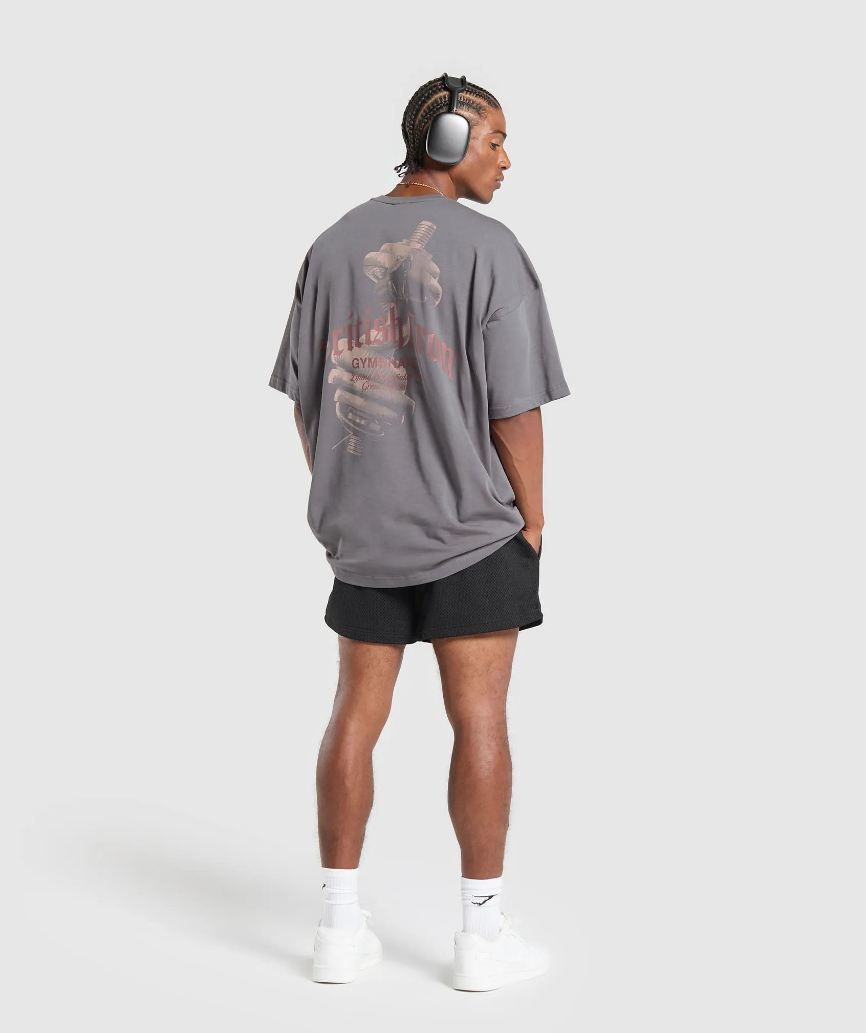 Gymshark British Iron T-Shirt - Brushed Grey sold by Gymshark product image thumbnail 4