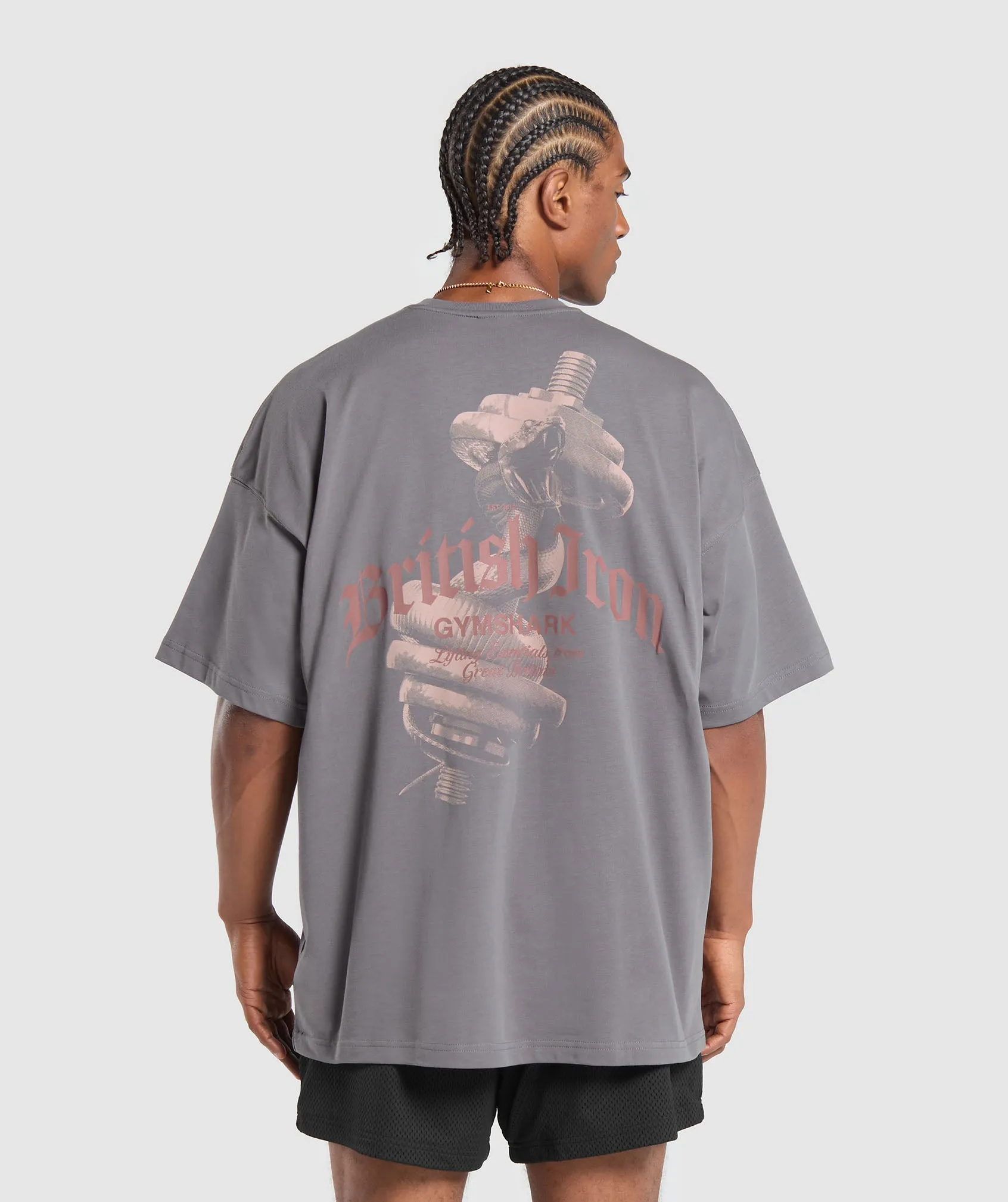 Gymshark British Iron T-Shirt - Brushed Grey sold by Gymshark