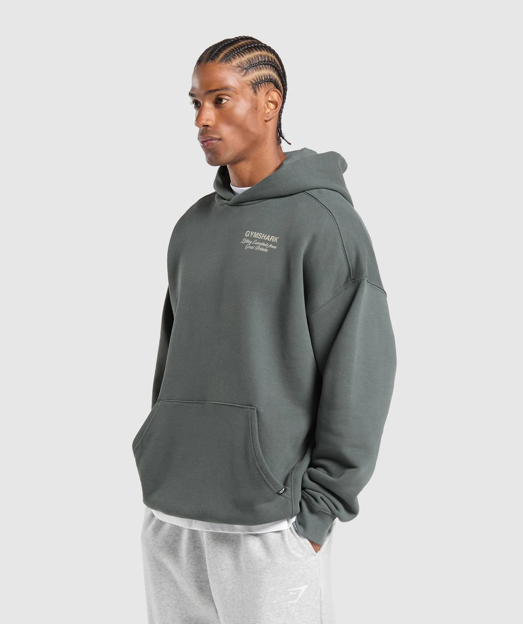 Gymshark British Iron Hoodie - Slate Teal sold by Gymshark product image thumbnail 3