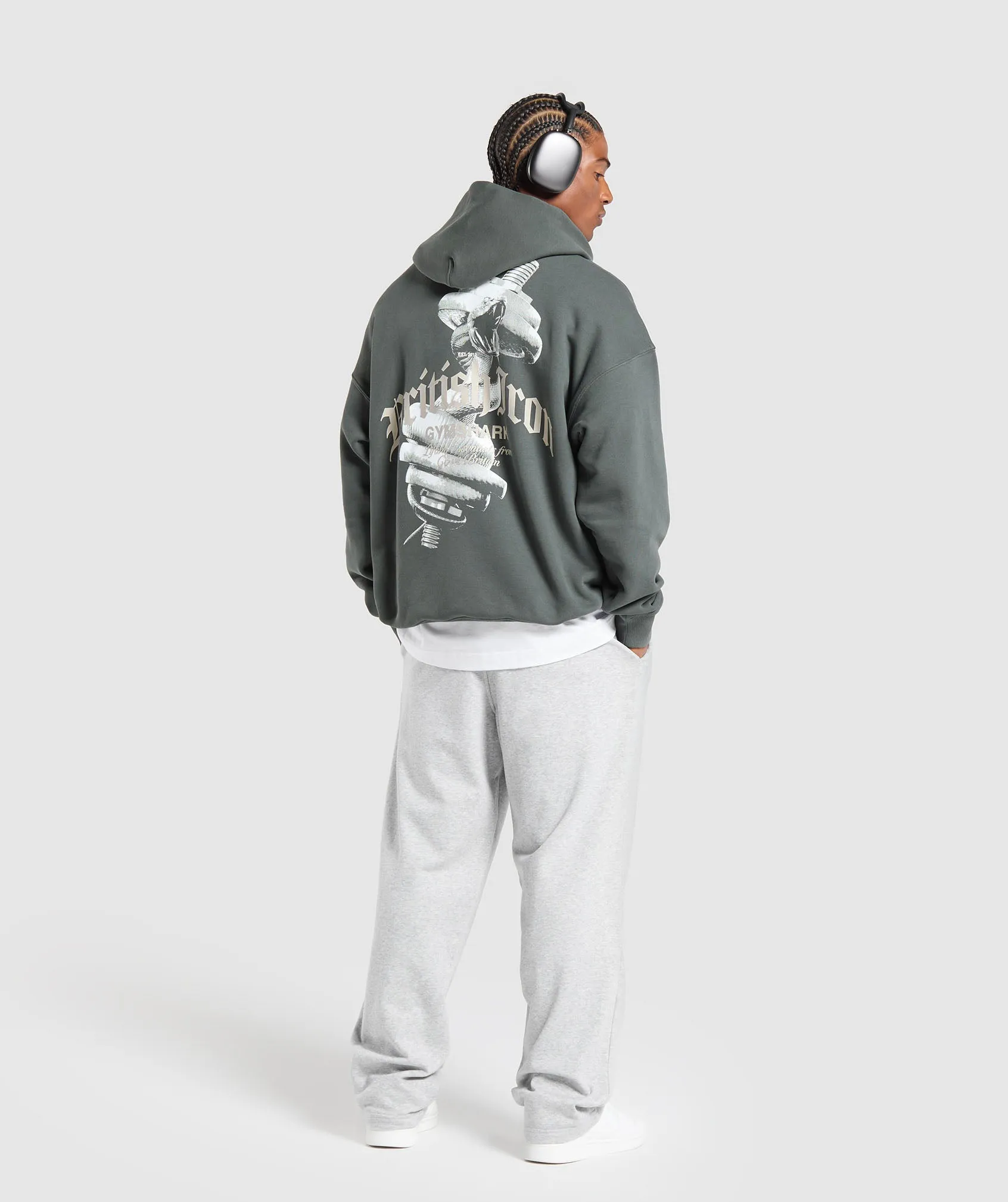 Gymshark British Iron Hoodie - Slate Teal sold by Gymshark product image thumbnail 4