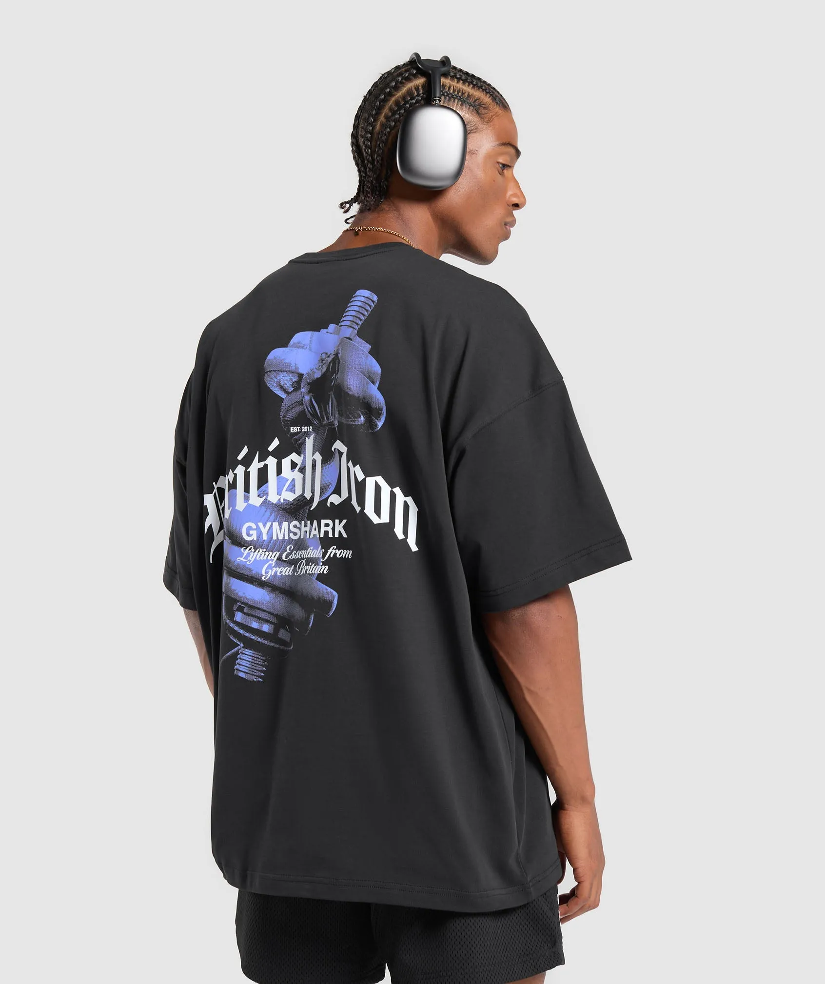 Gymshark British Iron T-Shirt - Black sold by Gymshark product image thumbnail 5
