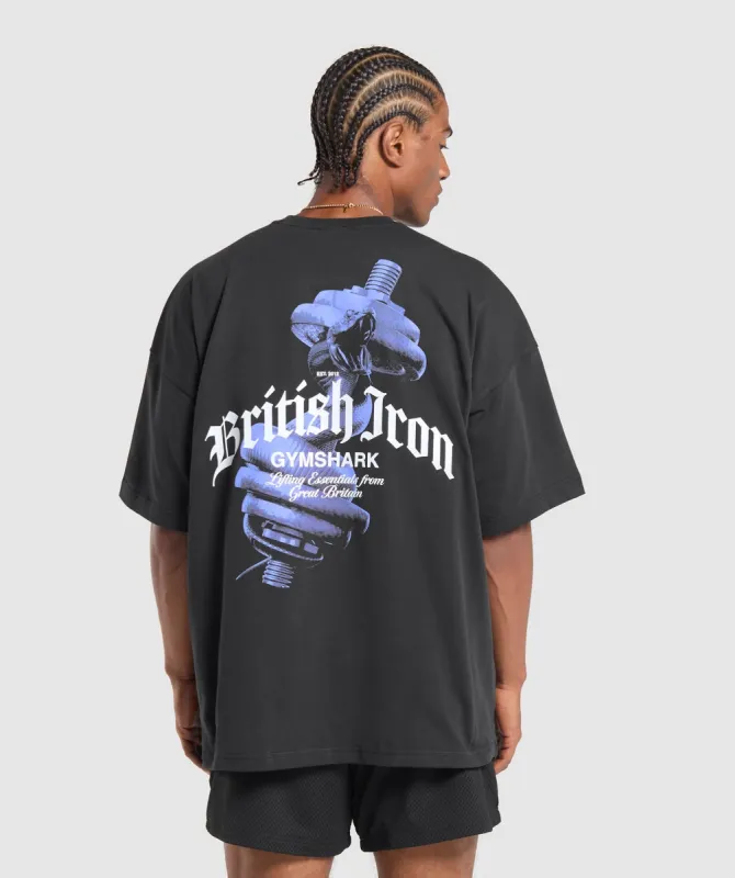 Gymshark British Iron T-Shirt - Black sold by Gymshark