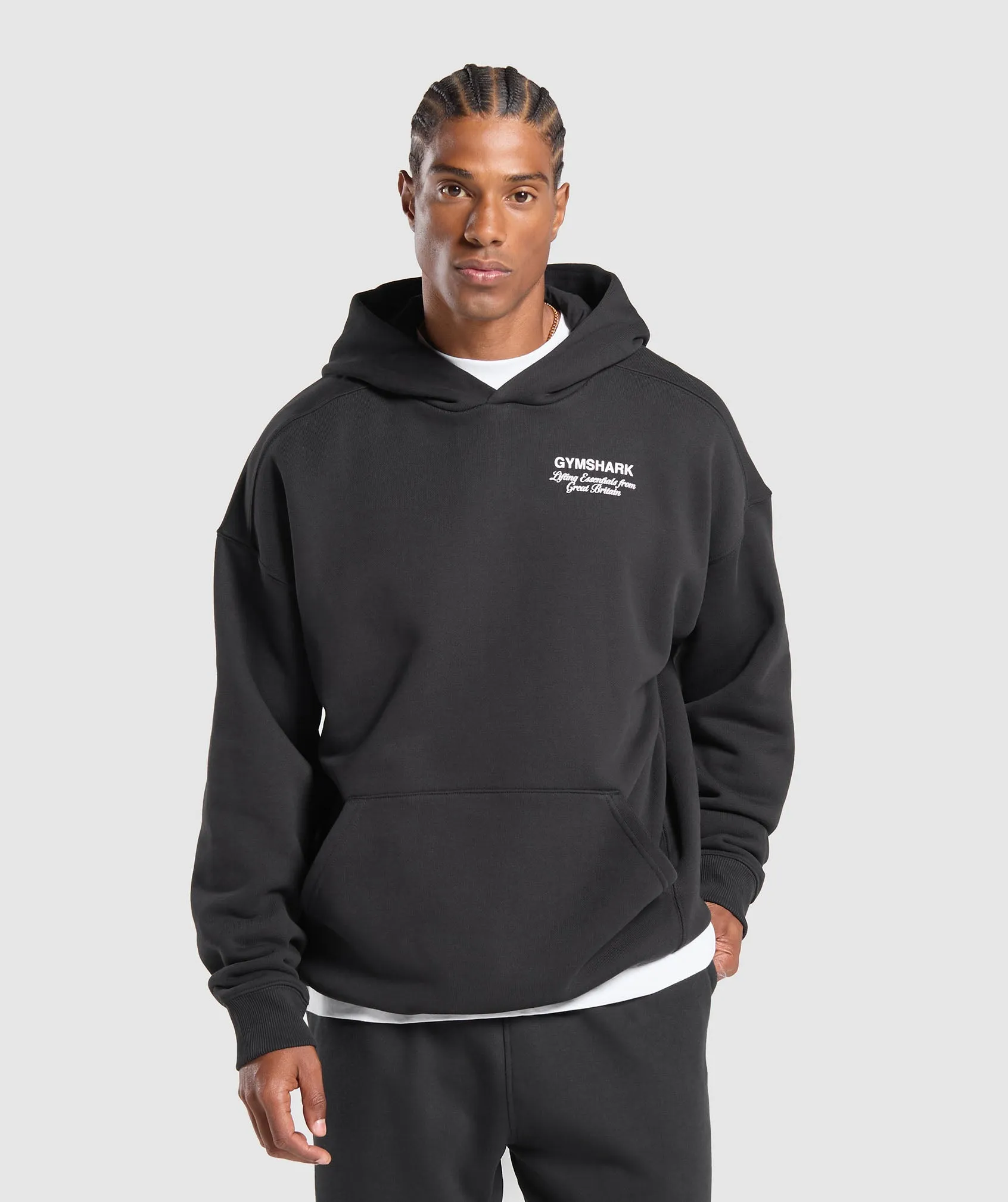 Gymshark British Iron Hoodie - Black sold by Gymshark product image thumbnail 2