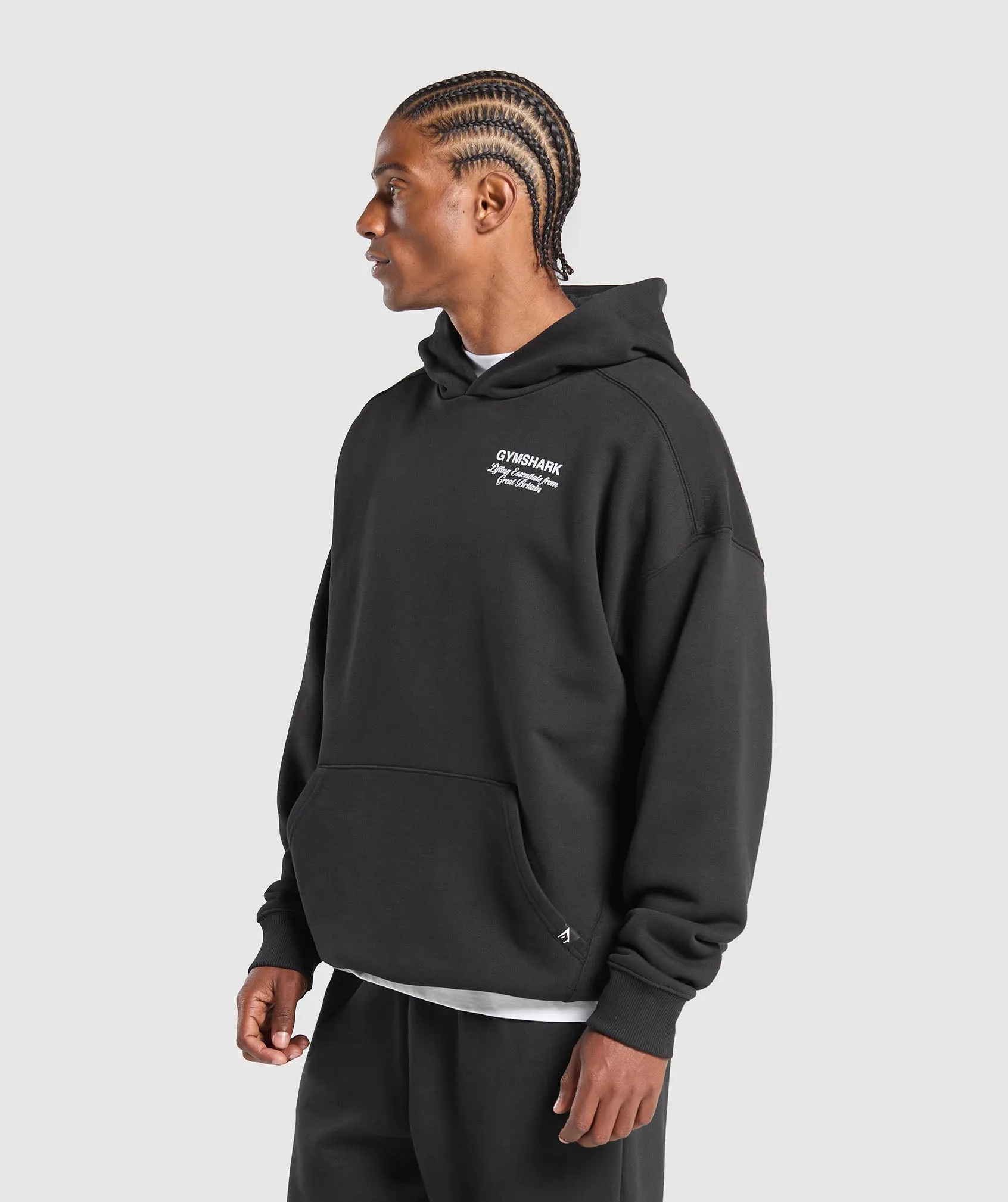 Gymshark British Iron Hoodie - Black sold by Gymshark product image thumbnail 3