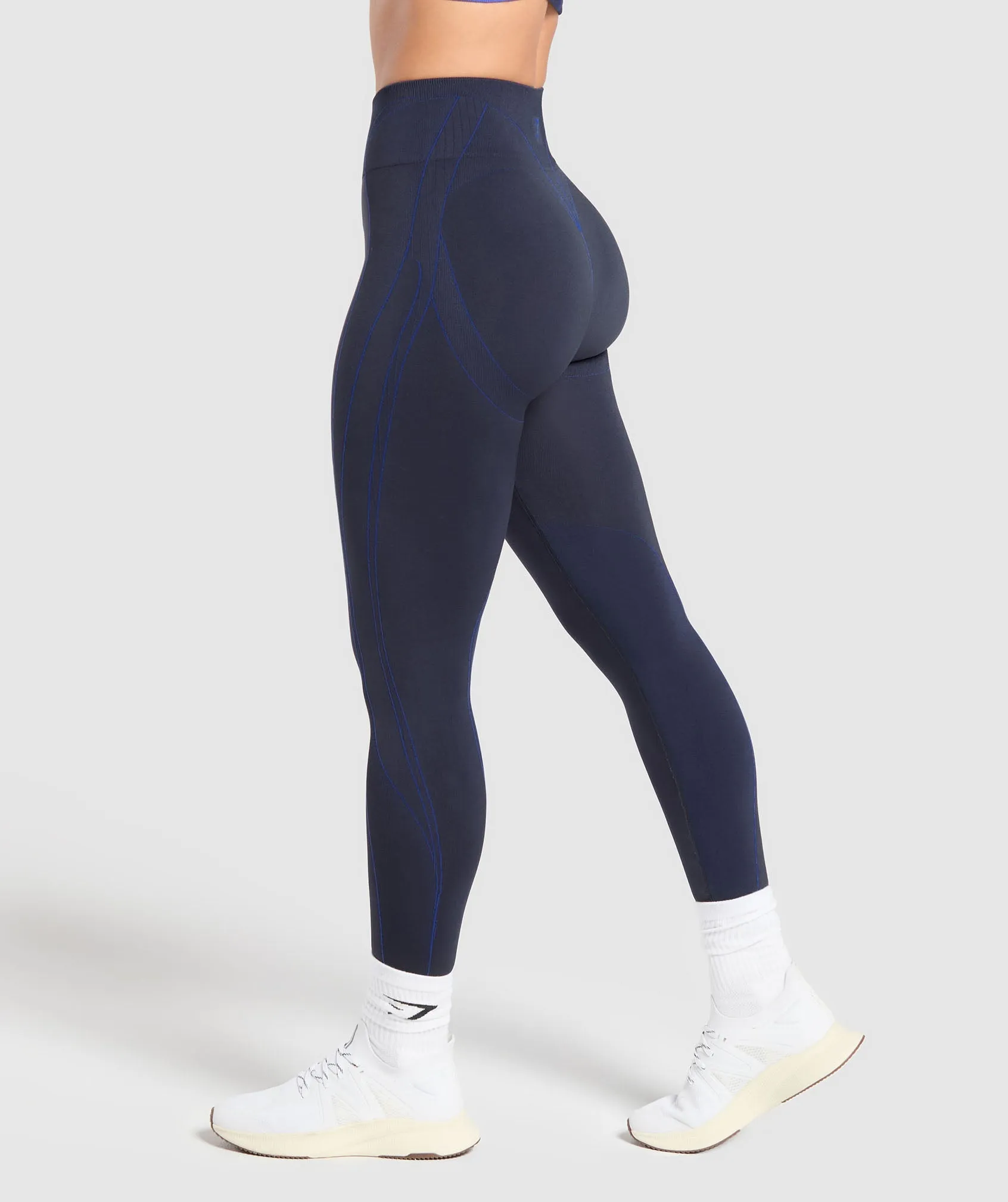 Gymshark Apex Contrast Leggings - Heavy Blue/Force Blue sold by Gymshark product image thumbnail 3