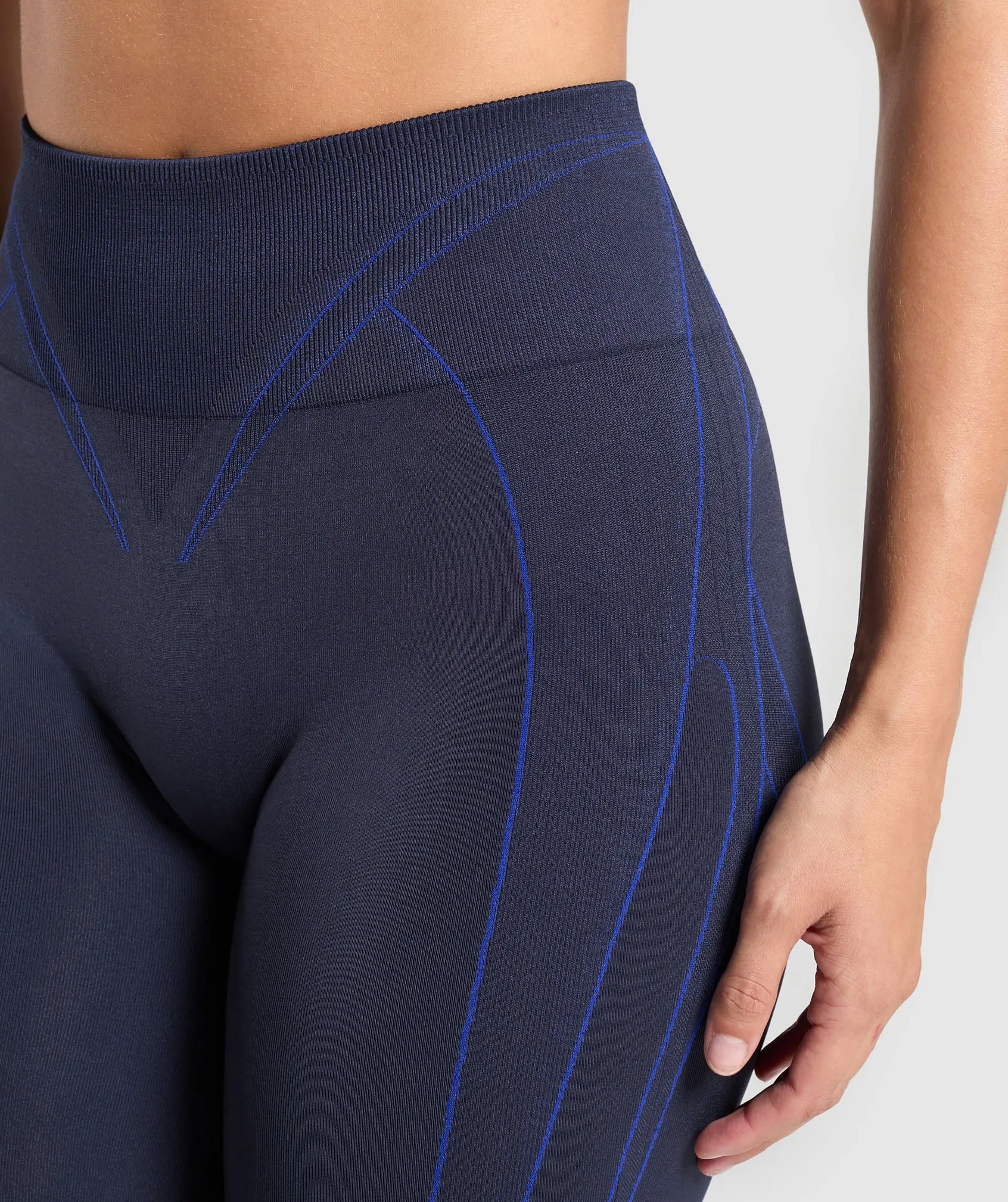 Gymshark Apex Contrast Leggings - Heavy Blue/Force Blue sold by Gymshark product image thumbnail 5
