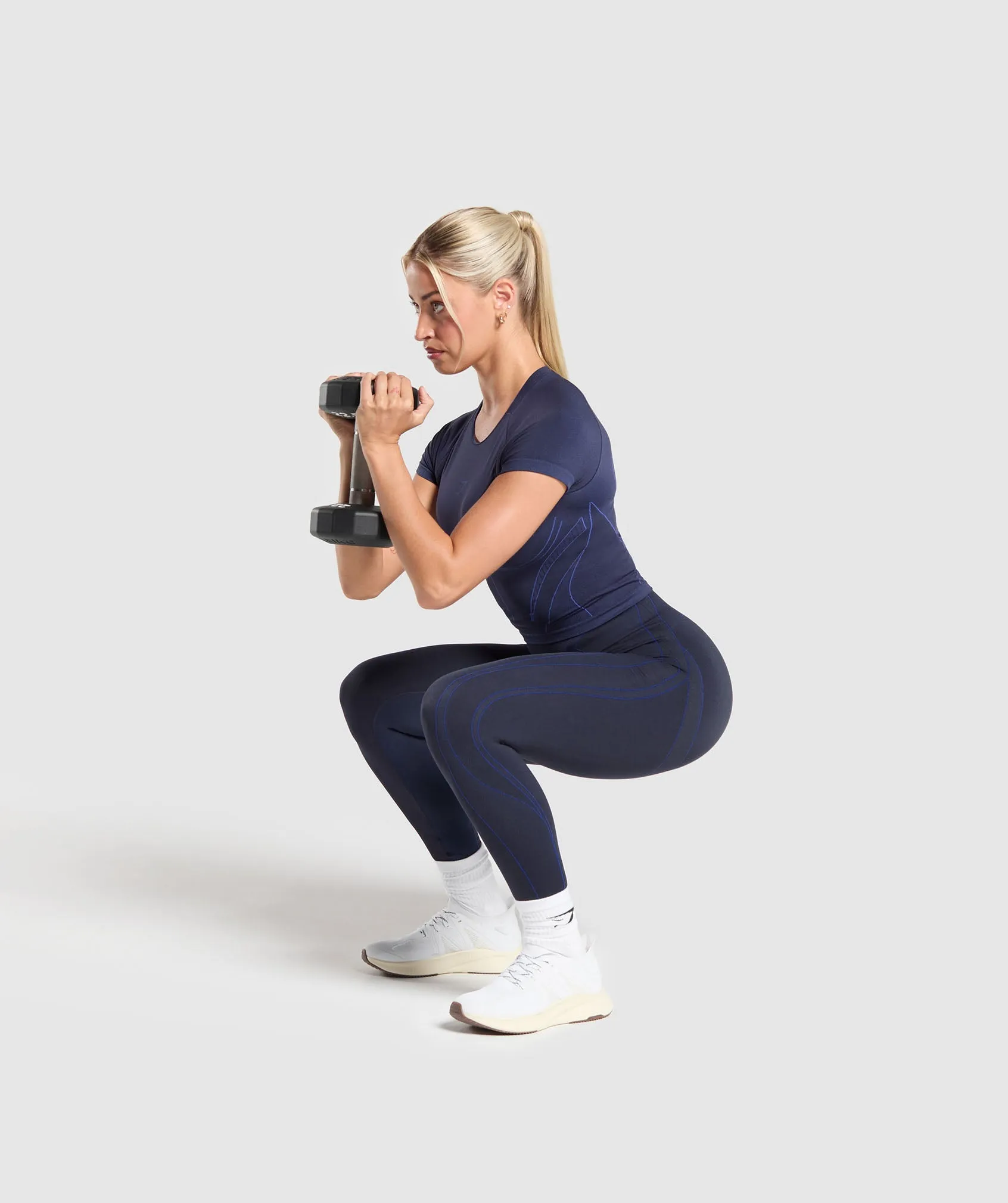 Gymshark Apex Contrast Leggings - Heavy Blue/Force Blue sold by Gymshark product image thumbnail 4