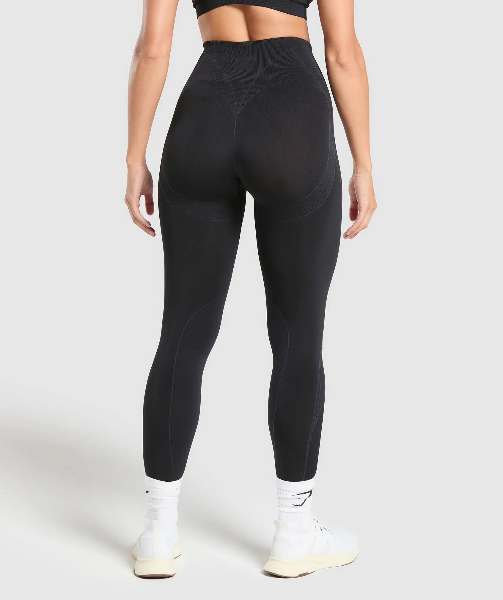 Gymshark Apex Contrast Leggings - Black/Brushed Grey sold by Gymshark product image thumbnail 2