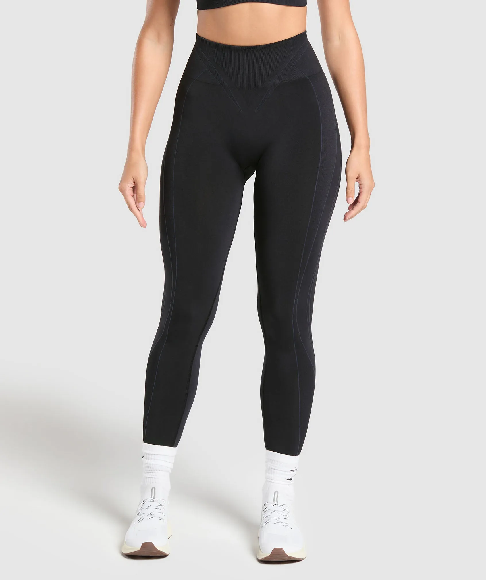 Gymshark Apex Contrast Leggings - Black/Brushed Grey sold by Gymshark